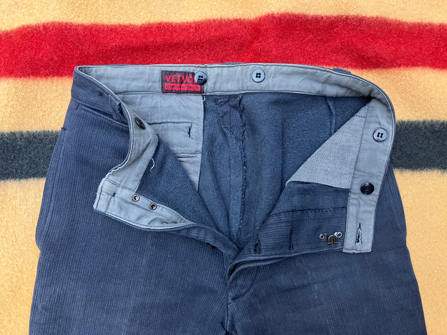 Vintage Grey French Vetvor Cord Work Trousers