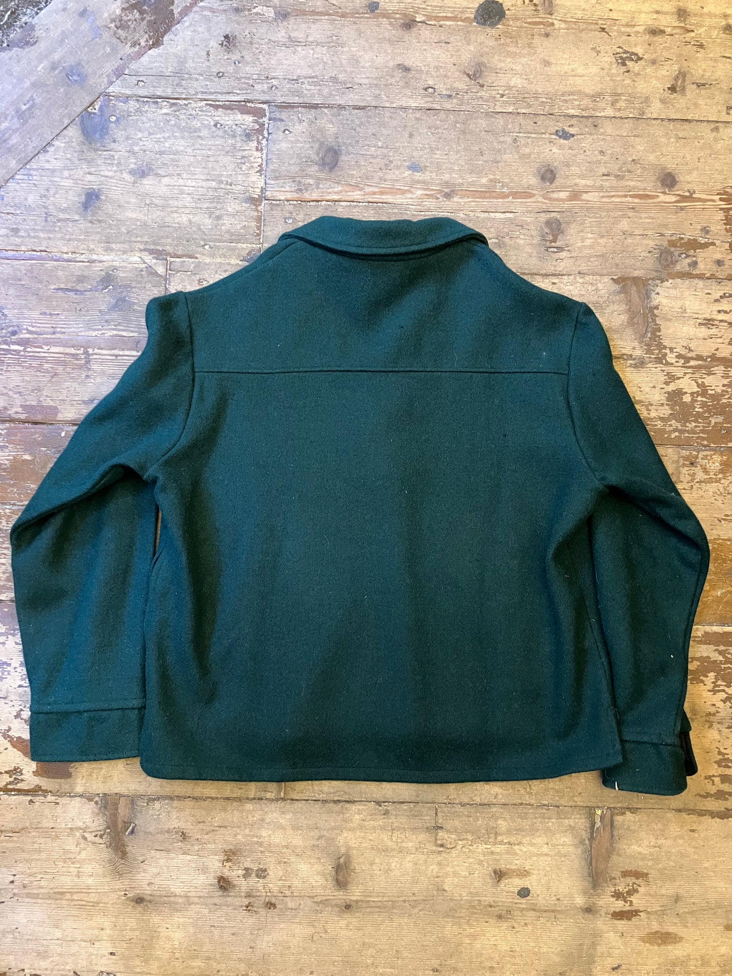 1950s Wool Hunting Shirt Made in The USA “Fox Knapp” Labelled L Bottle Green