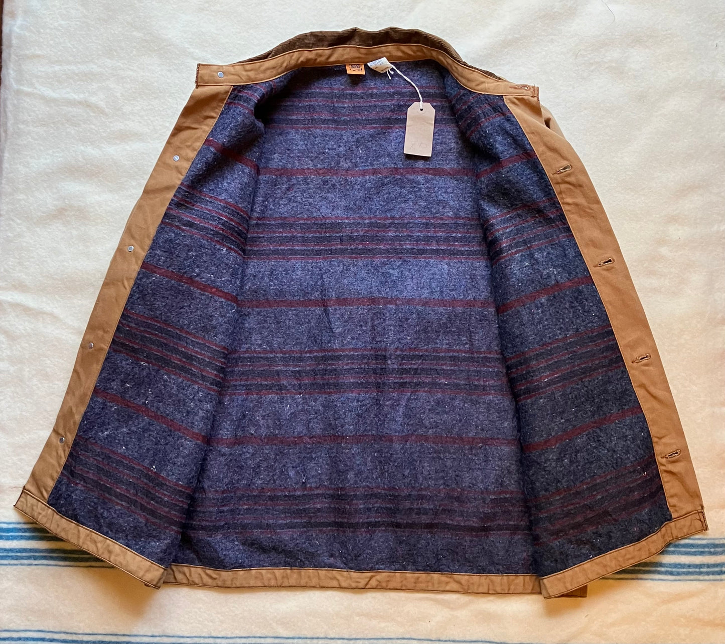 Vintage Tan Blanket Lined Big Ben Wrangler Jacket Cord Collar