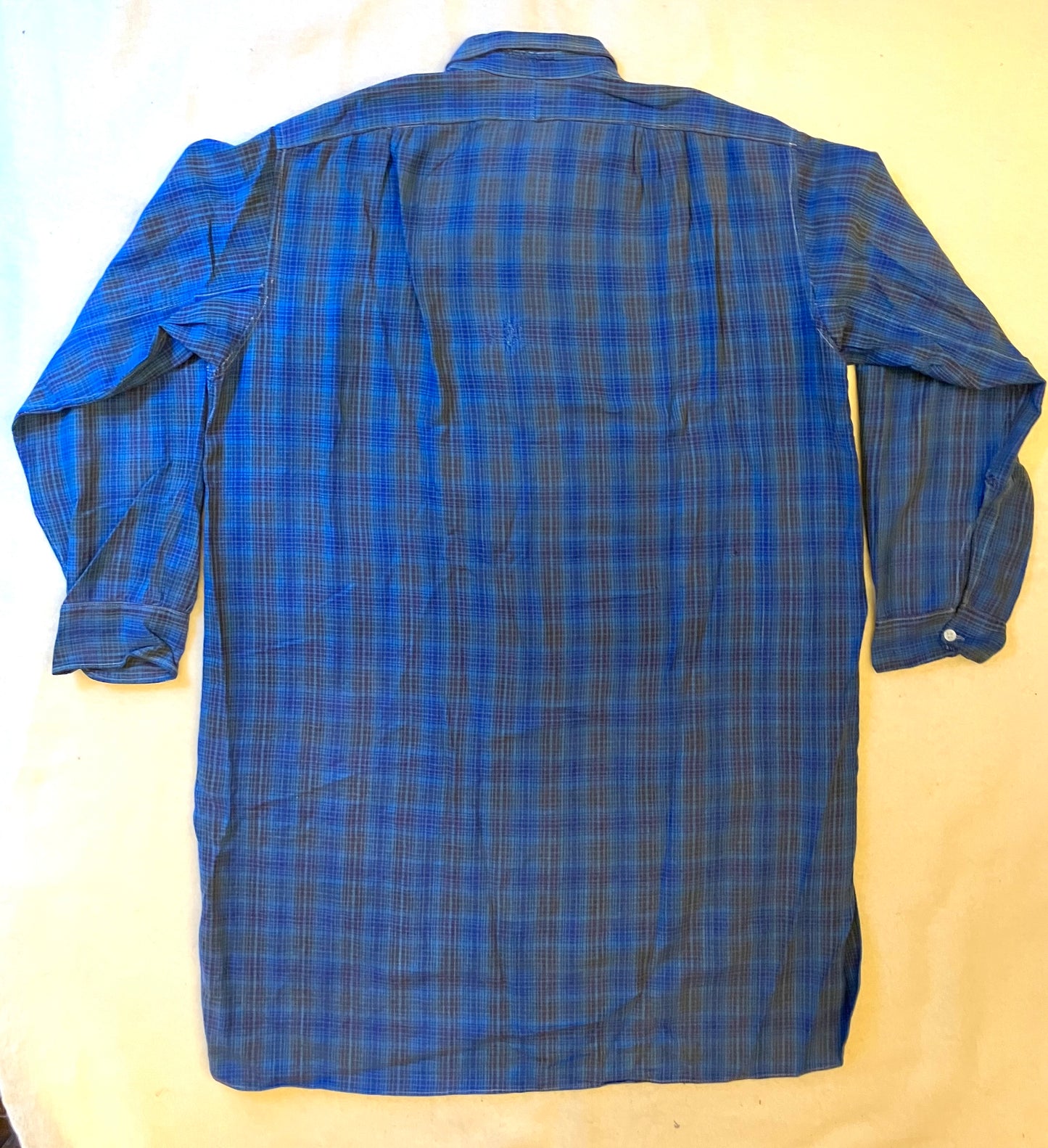 Vintage Blue check French Darned Work Shirt.