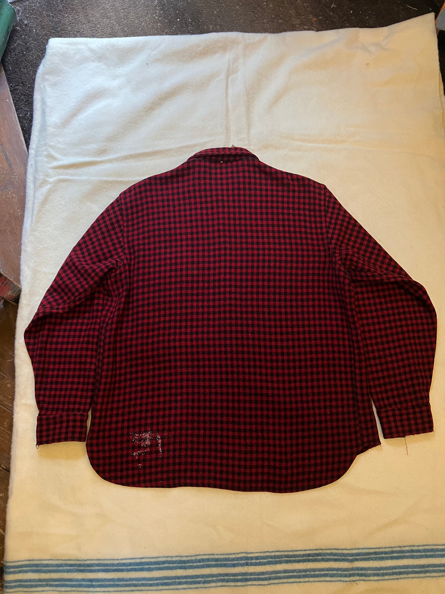 Vintage 40s/50s Chippewa Black & Red Wool Check Shirt