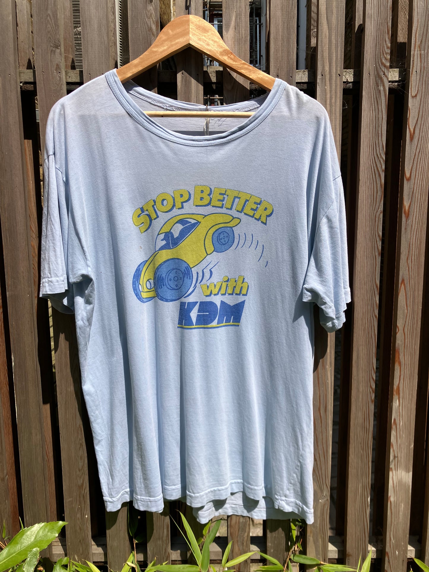 1980s Tire Dealership Tee ‘KDM’ Light Blue X-Large