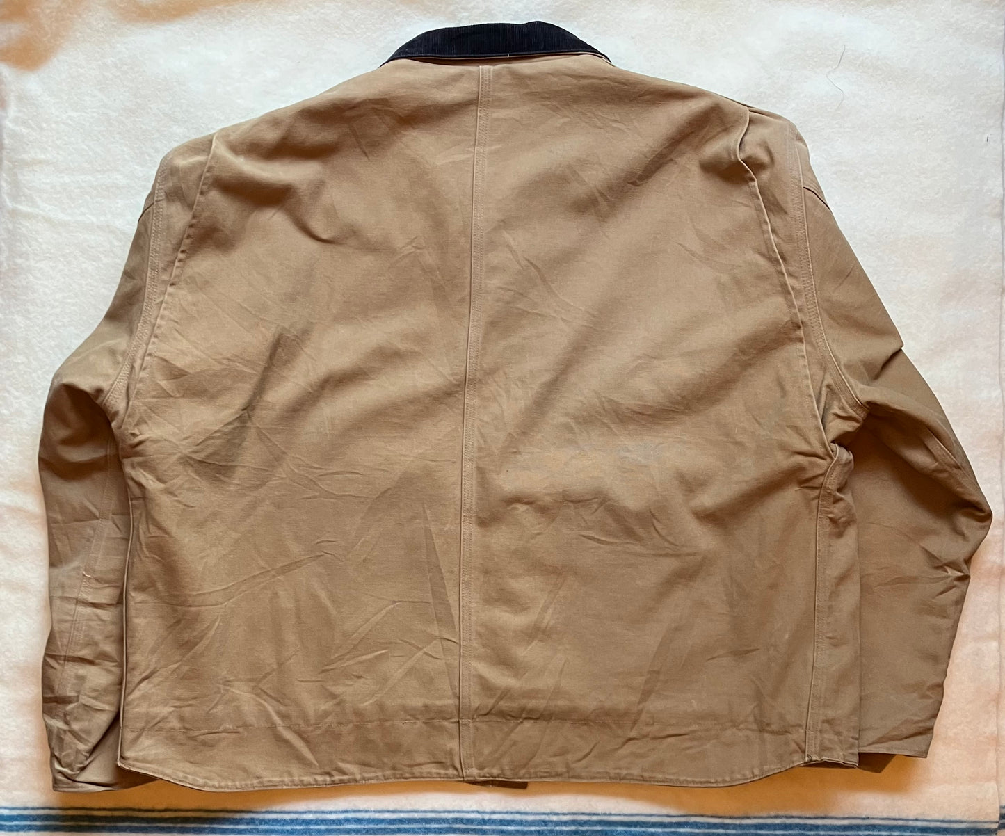 Vintage Carhartt Tan Work Jacket Fleece Lined Made In USA