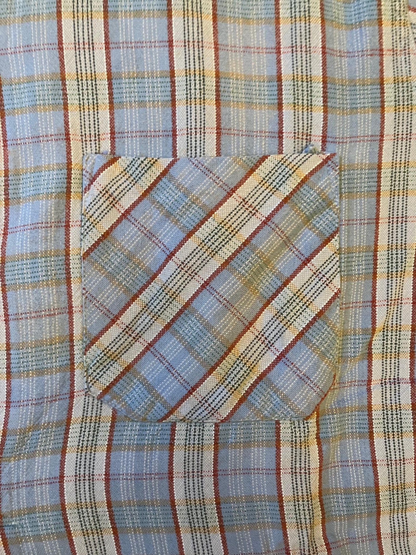 Vintage French Blue & Red Check Work Shirt