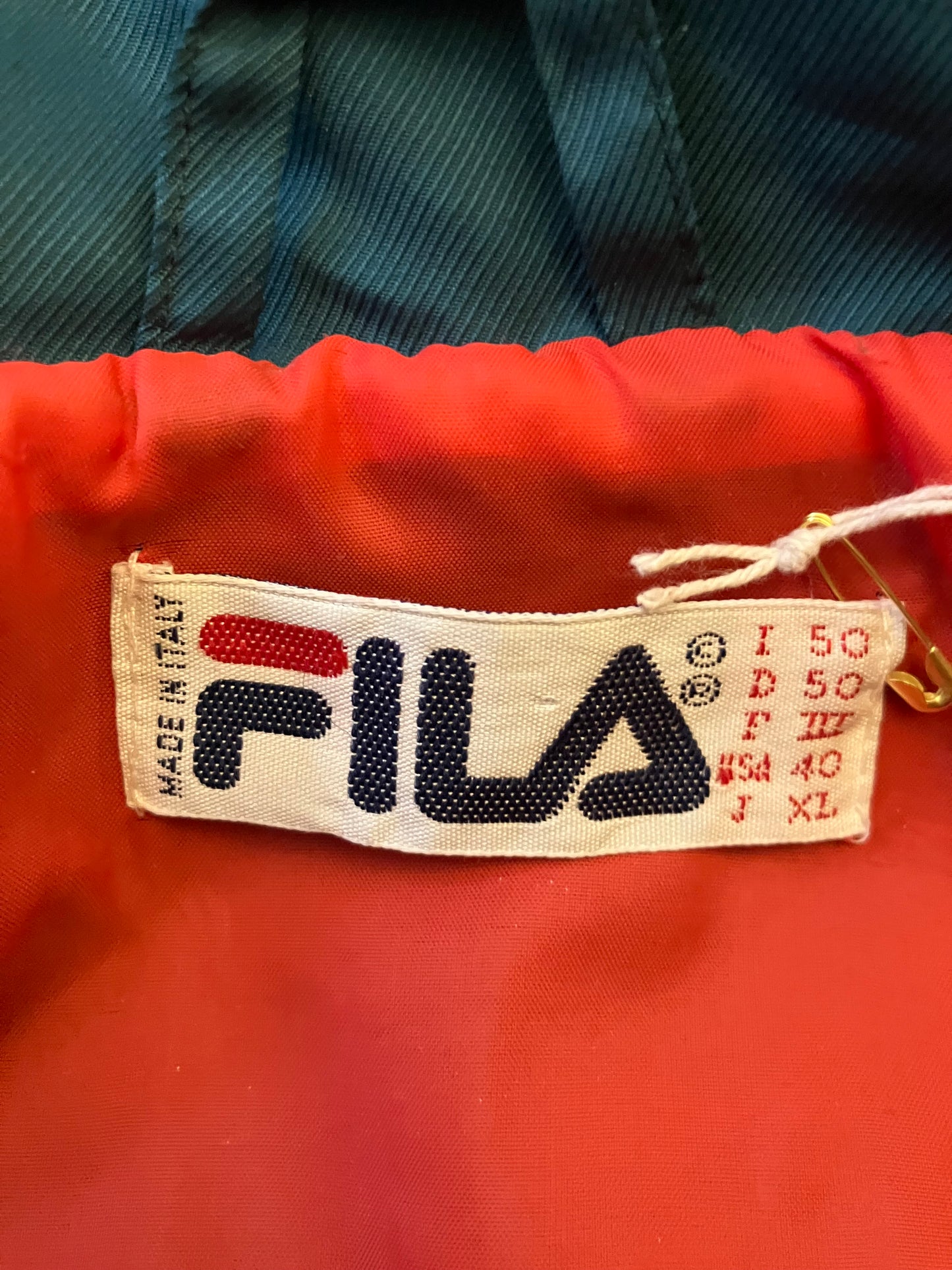 1990s Classic Fila Sports Jacket Red Yellow Green XL Made In Italy