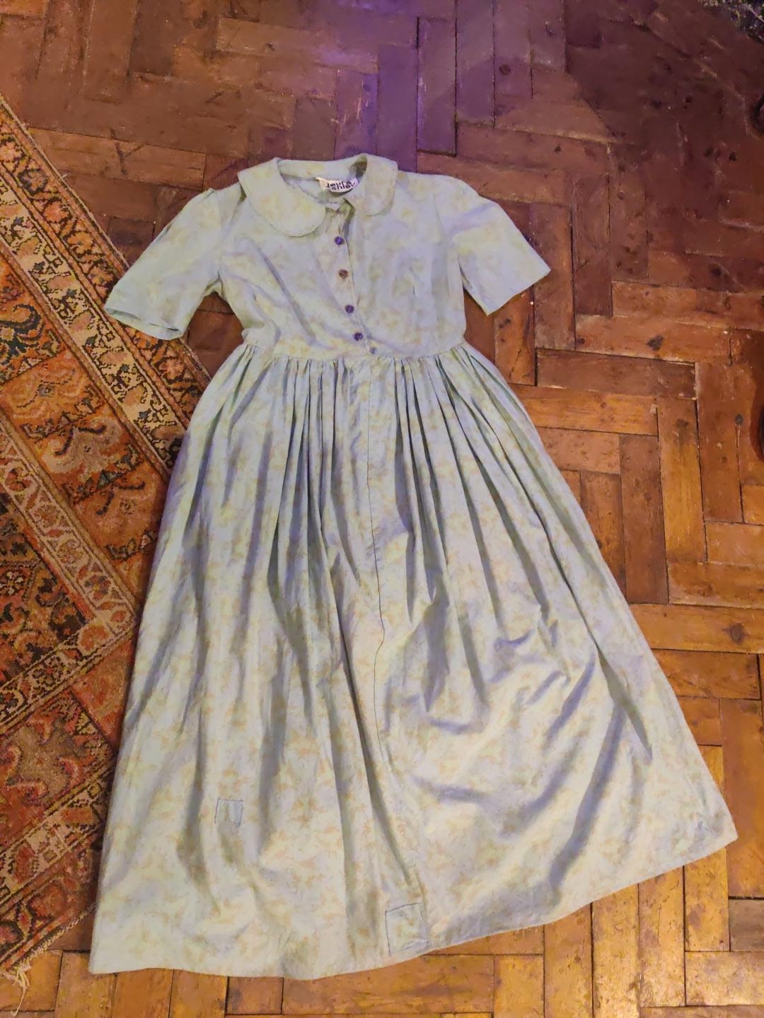 Vintage 1960s/1970s Laura Ashley Made in Wales Collectible Tea Swing Dress