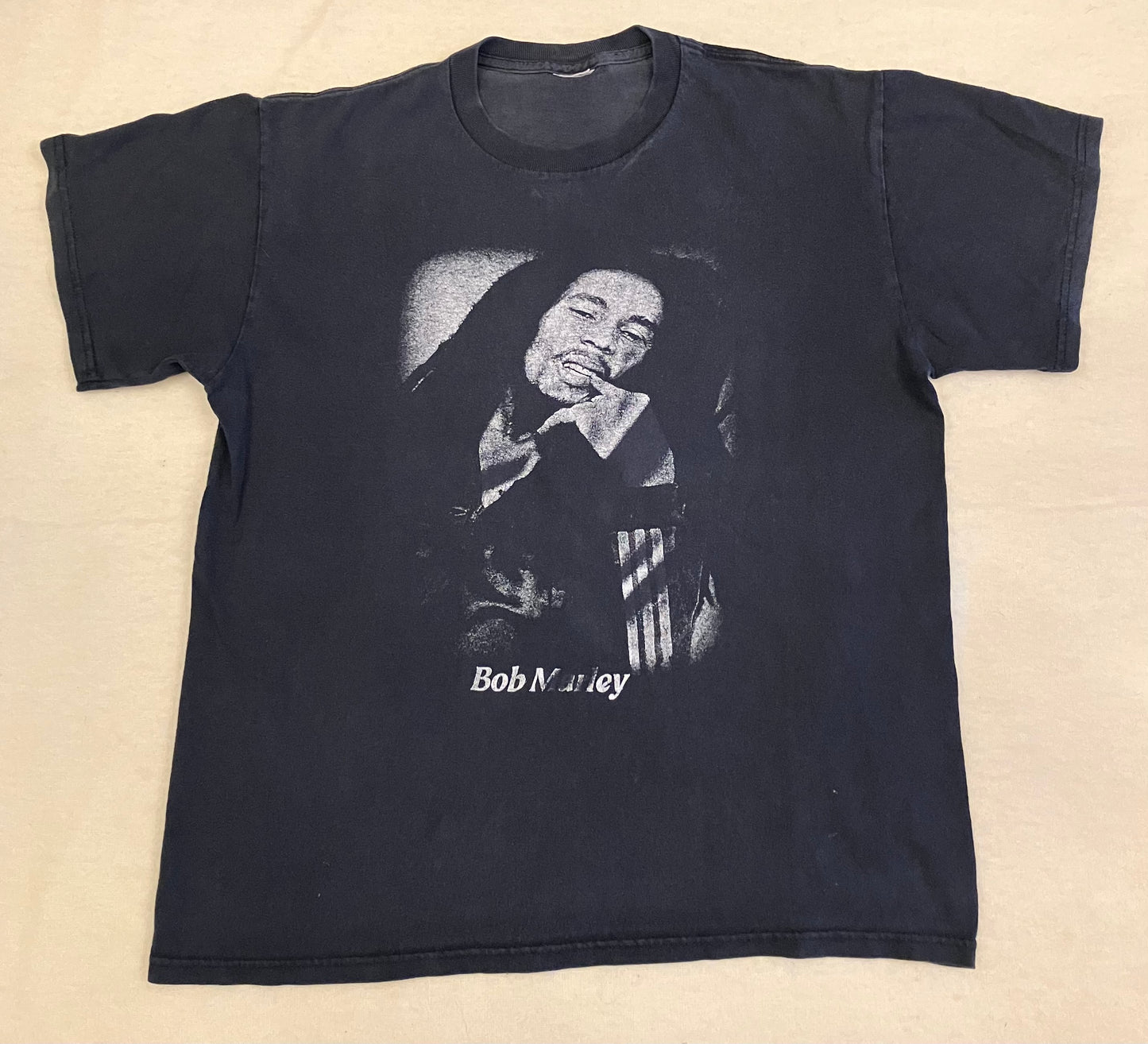 Vintage Bob Marley T-Shirt Faded Black Medium