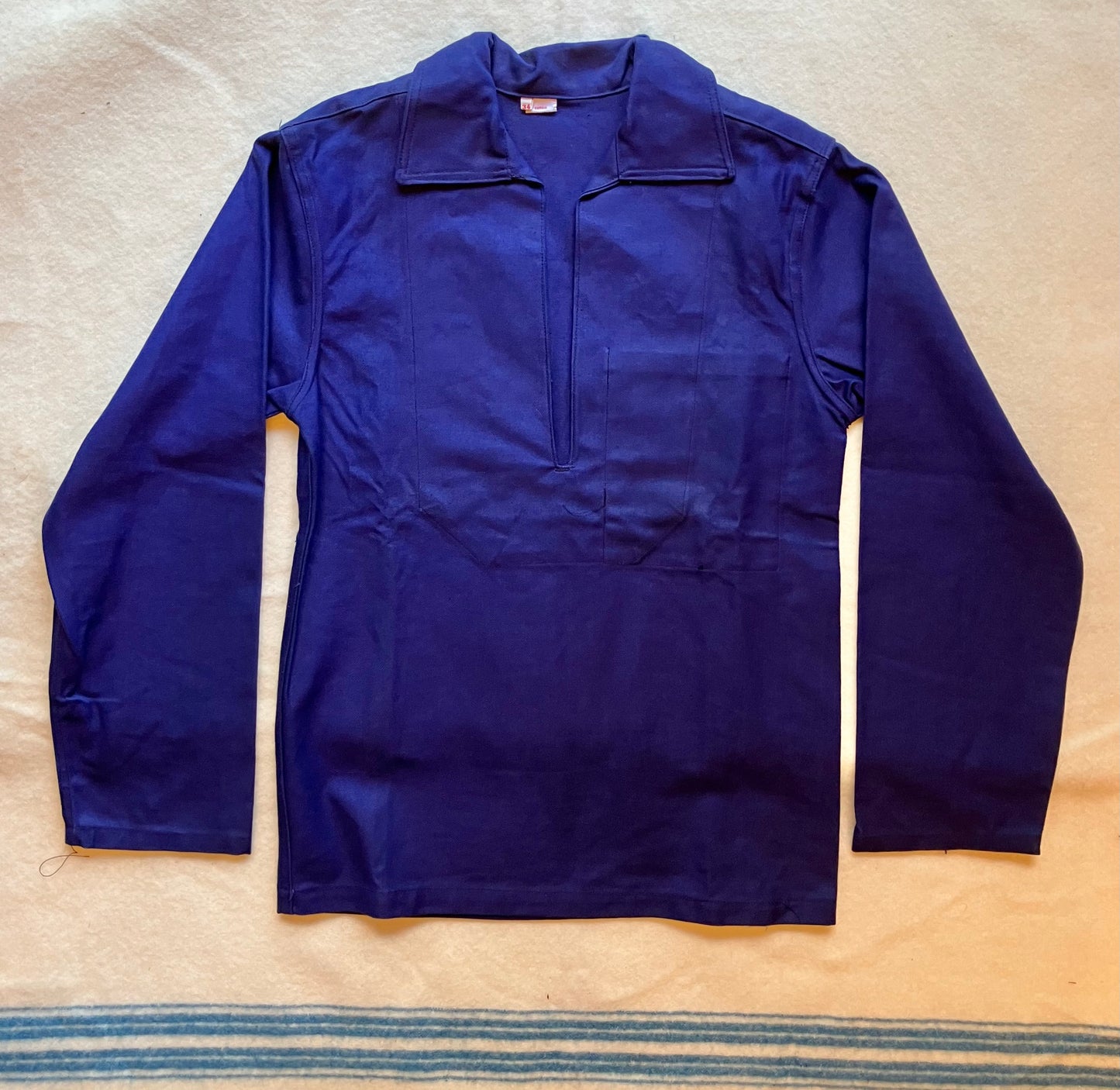 Vintage Blue V Neck Sailing Smock