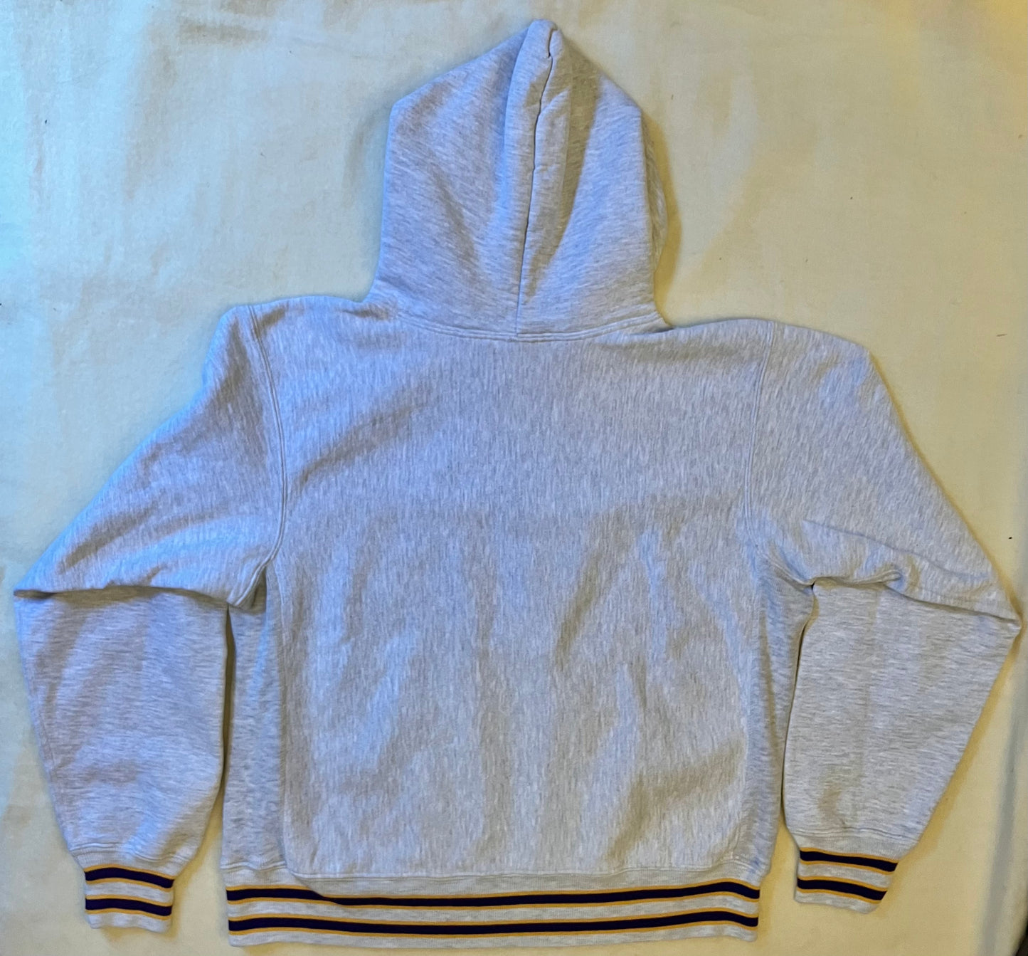 Vintage Grey Marl Hooded Reverse Weave American University Sweatshirt