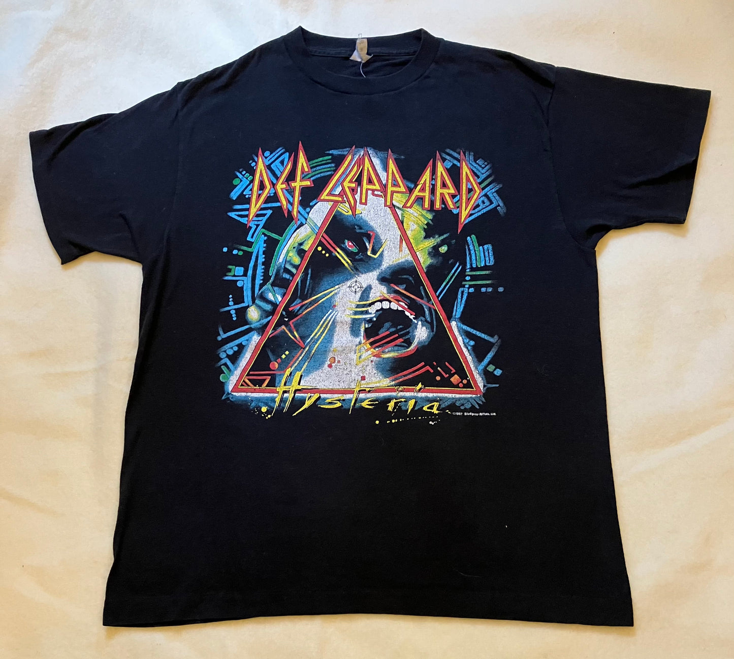 Vintage Black 1987 Dated Def Leppard Tour T-Shirt