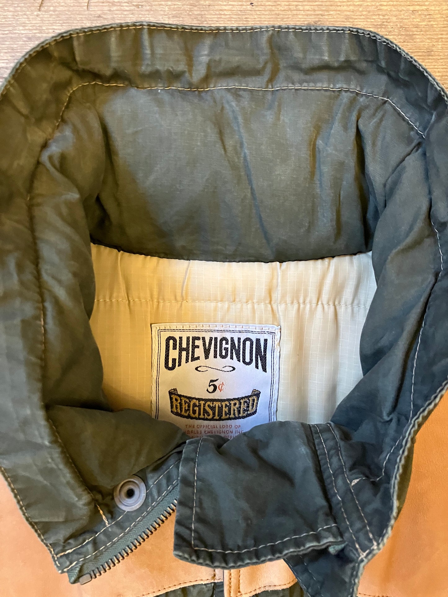 Chevignon Winter Jacket Green/Beige XL Hidden Hood