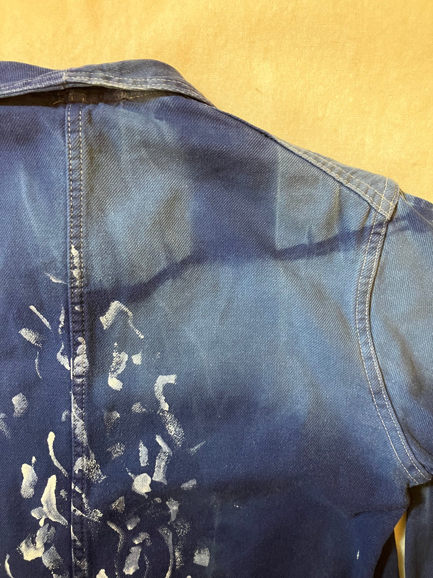 Vintage French Work Jacket Paint Splattered