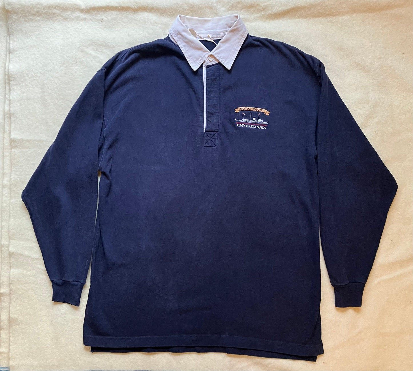 Vintage Royal Yacht Britannia Rugby Shirt Navy Blue