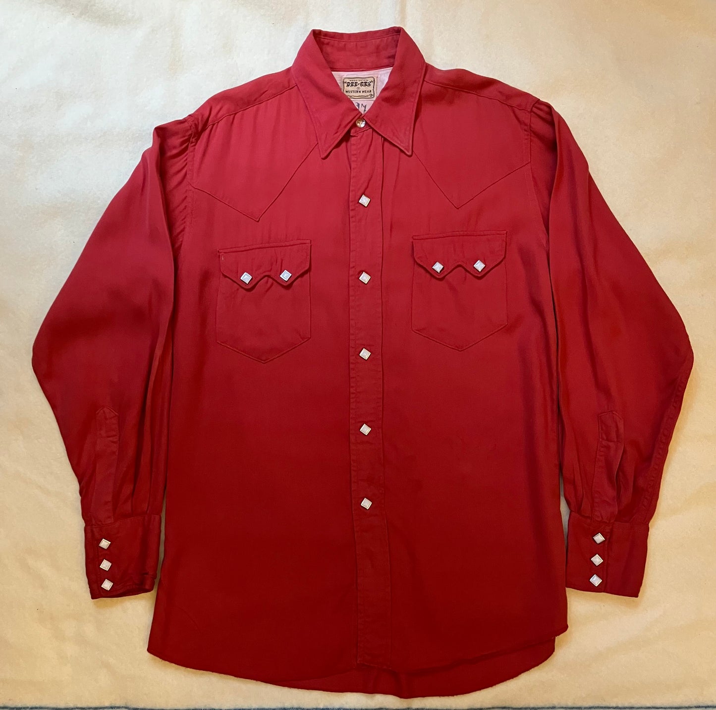 1950’s Gaberdine Western Shirt “Dee-Cee” Red S Pearl Buttons