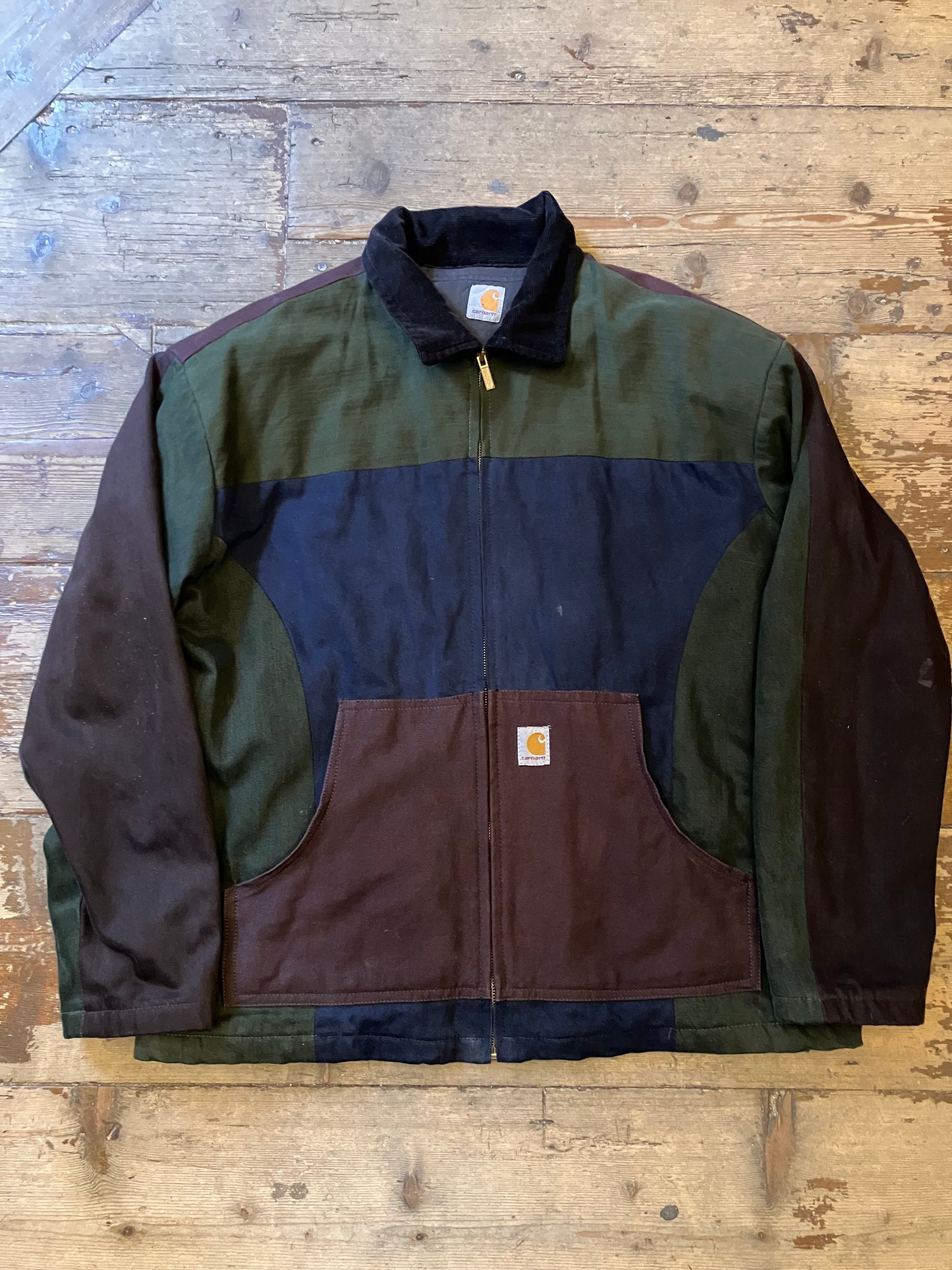 Reworked Carhartt Jacket Blue Green Wine Black XL