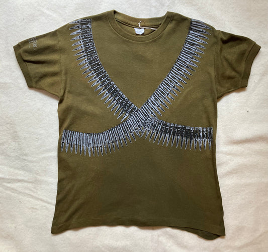 1980s Bullet Belt Cotton T-Shirt Small