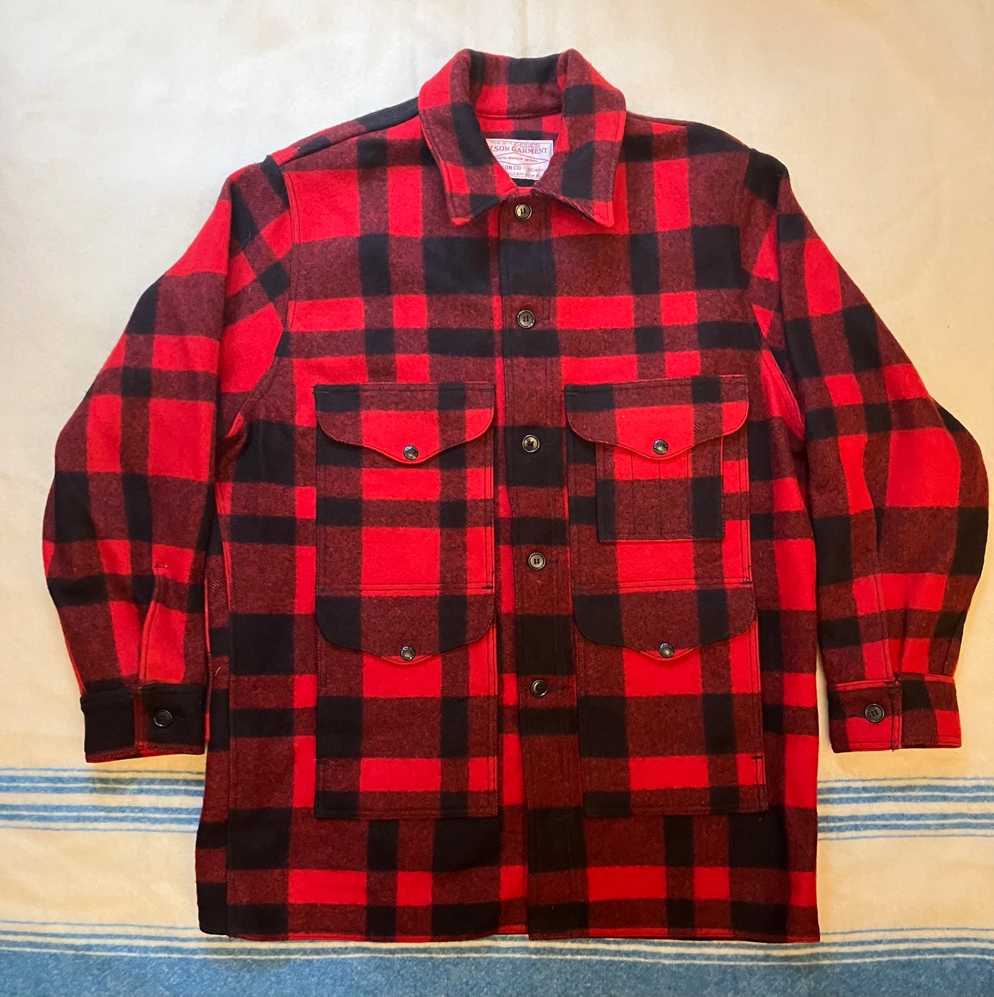 Vintage Filson Garment Check Jacket XL Red & Black