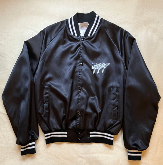 1970s Black Satin Kung-Fu Jacket Small/Medium