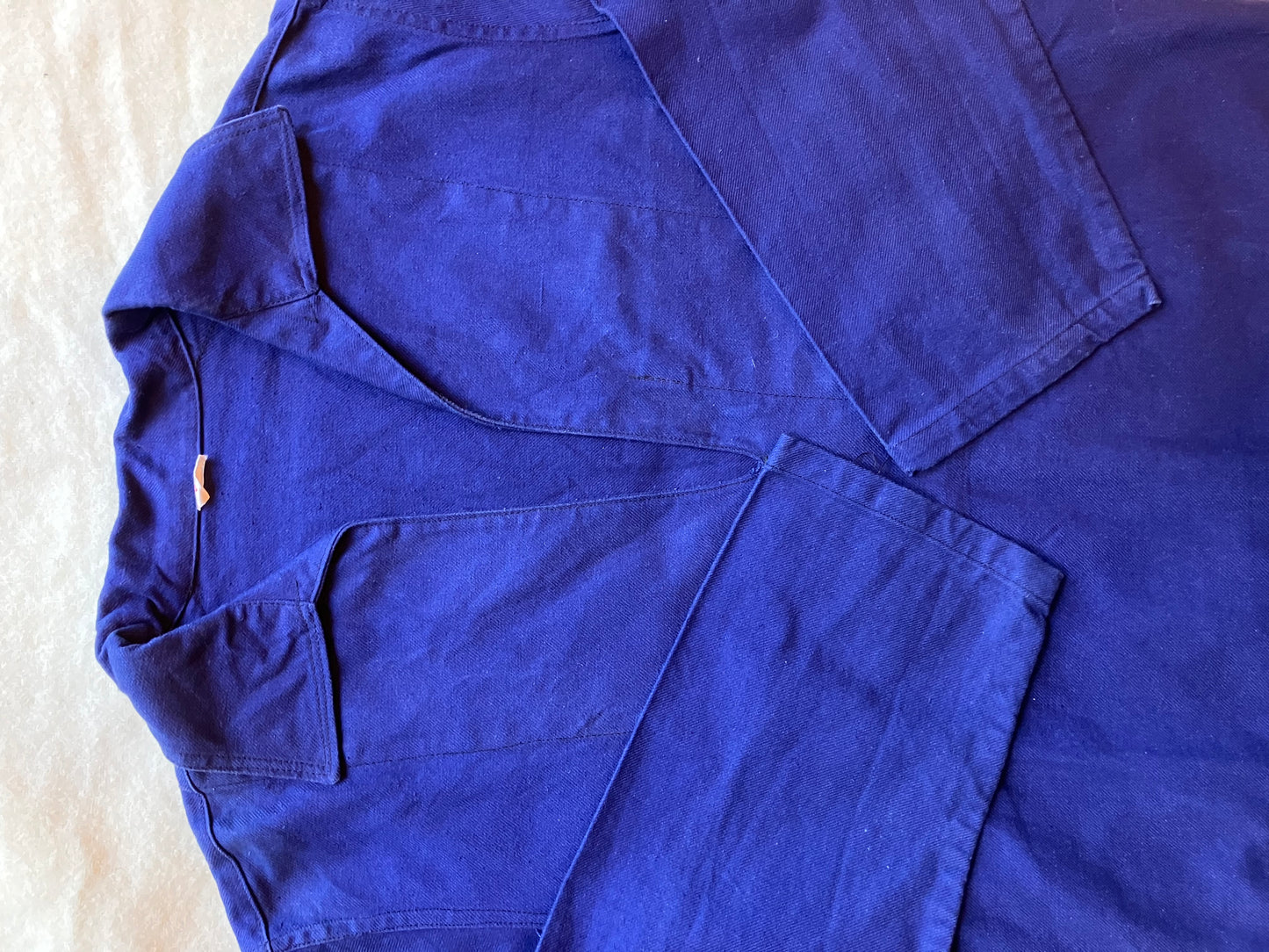 Vintage Blue V Neck Sailing Smock