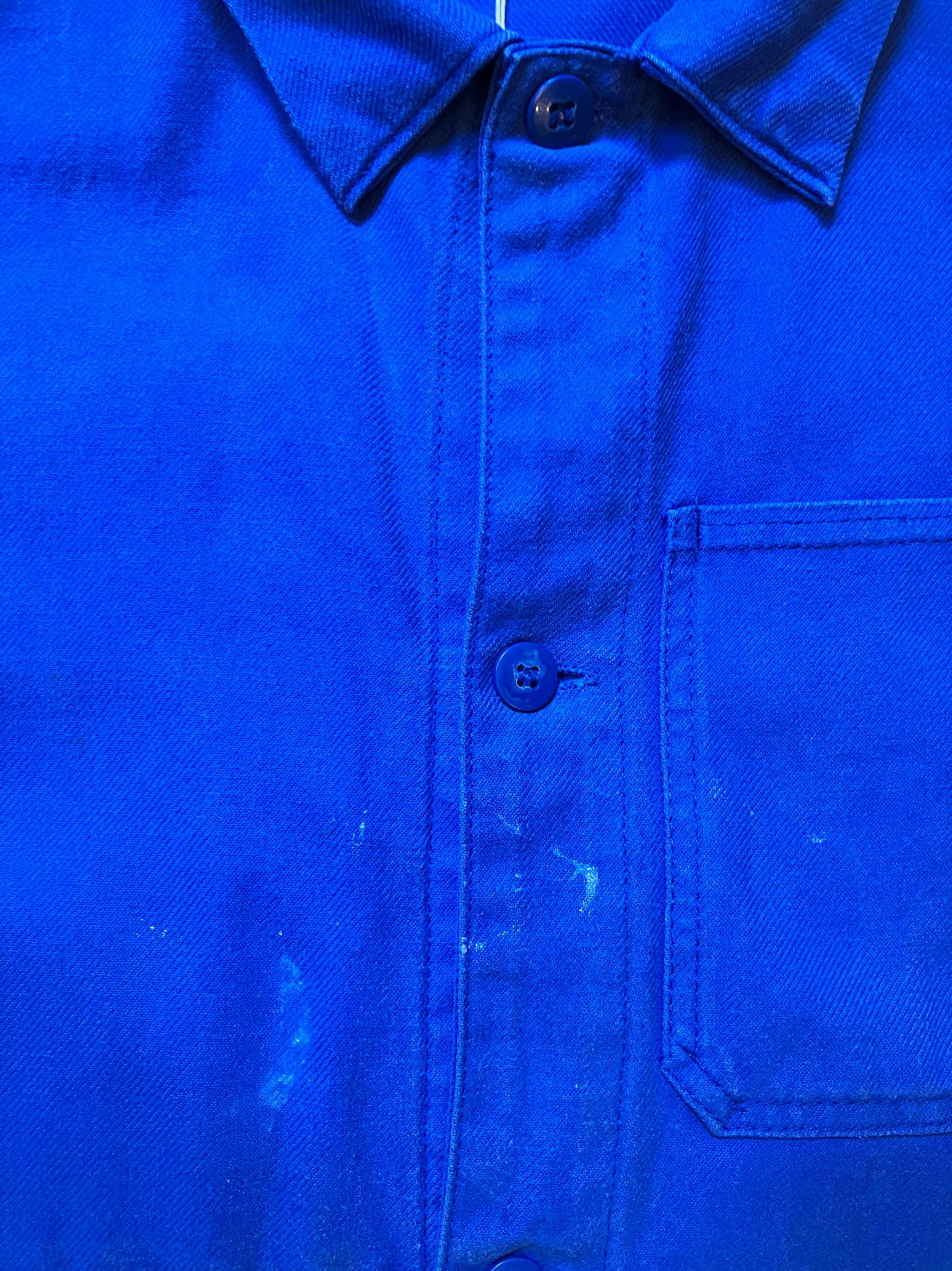 Vintage Bright Blue French Work Jacket “Le Coq” Small