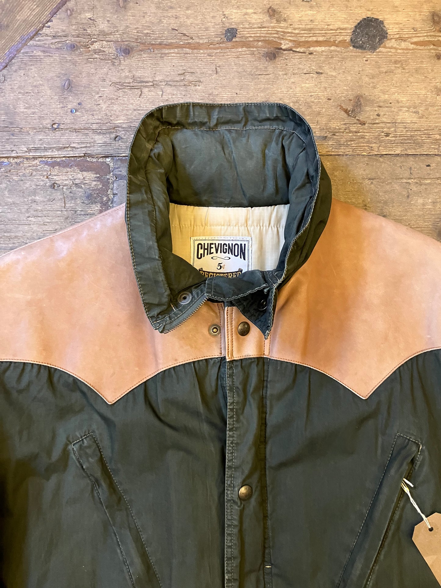 Chevignon Winter Jacket Green/Beige XL Hidden Hood