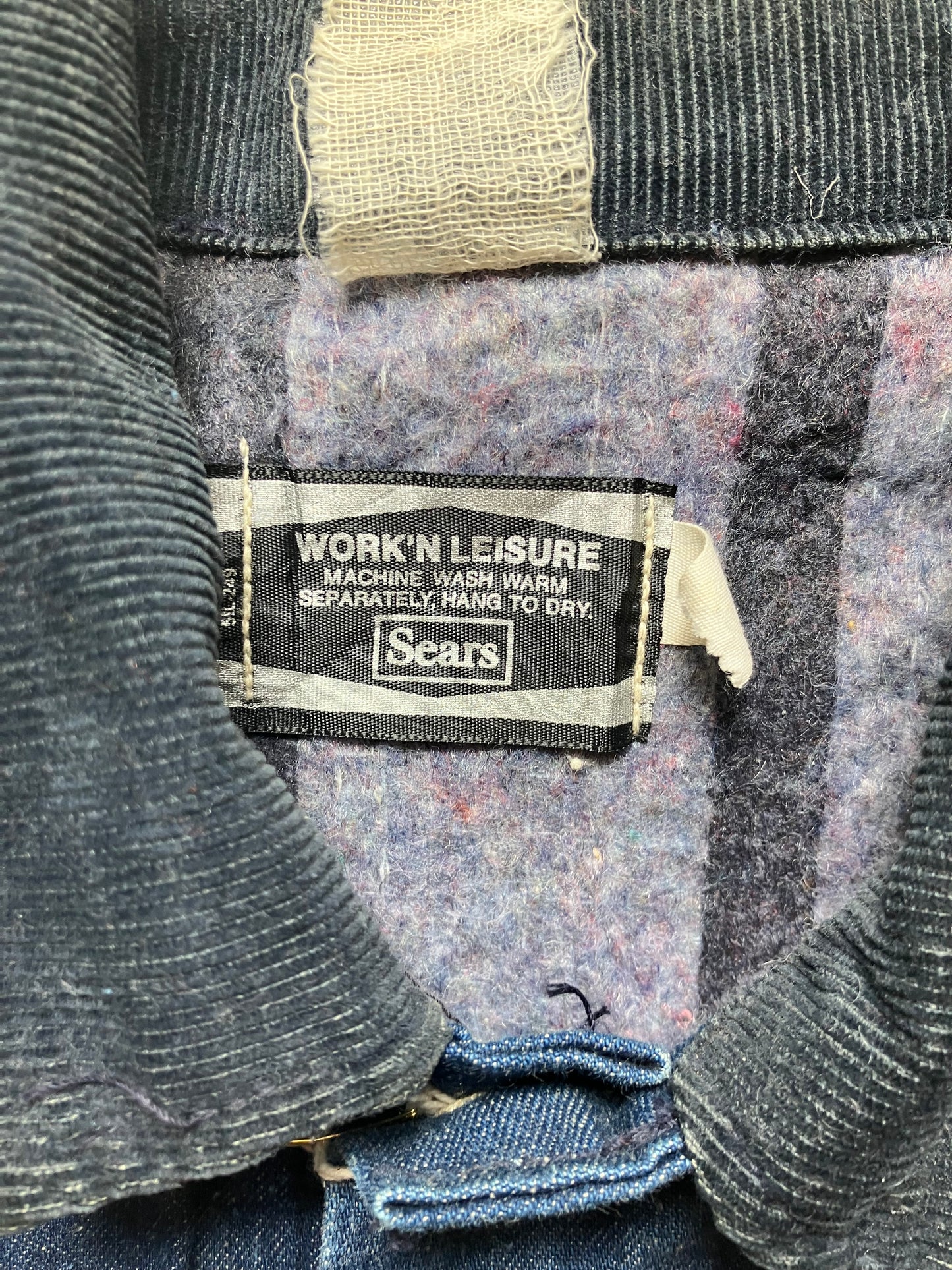 Vintage Denim Sears Blanket Lined Chore Jacket Large