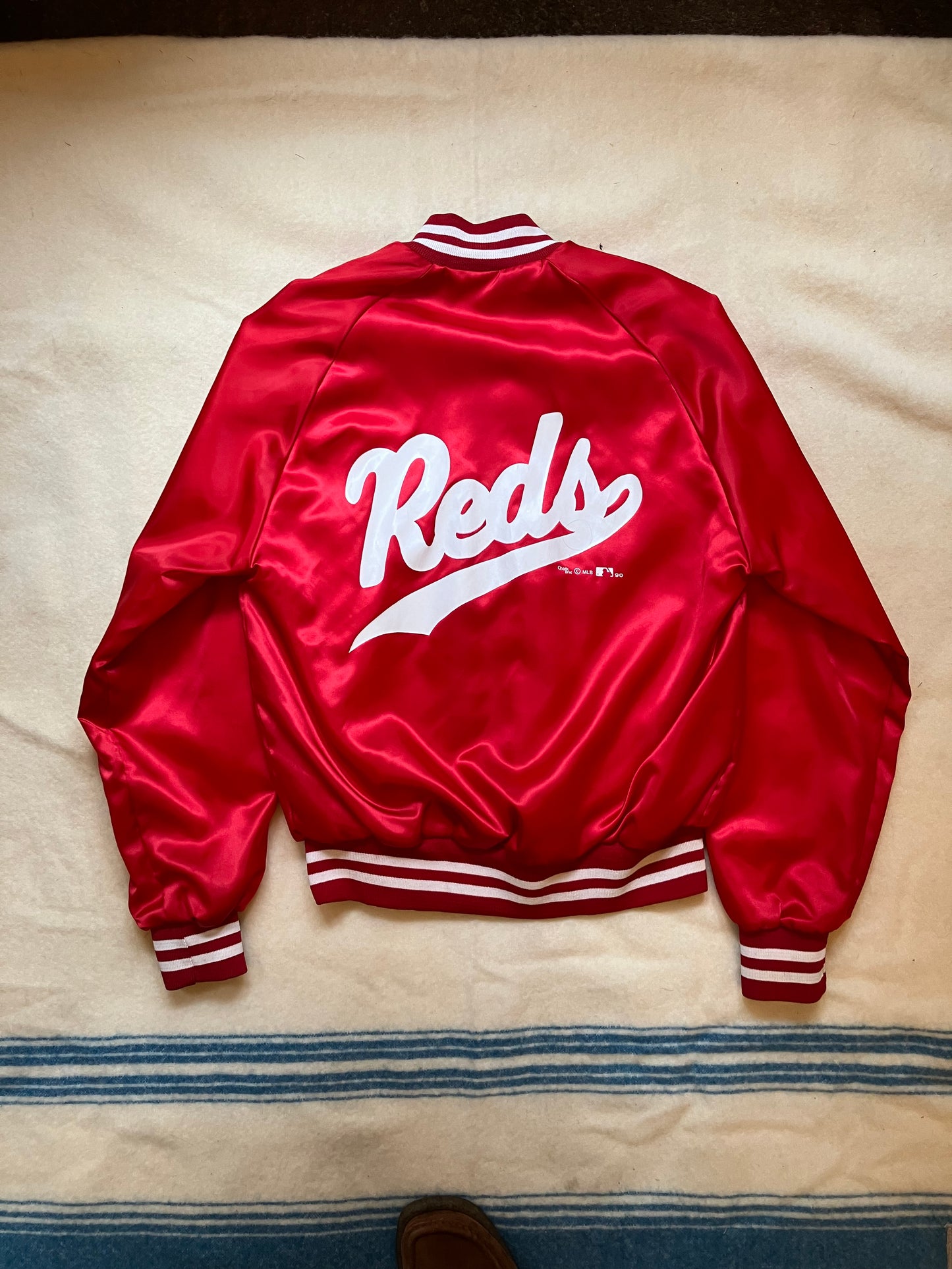 1990s Cincinnati Reds Satin Bomber Jacket Small