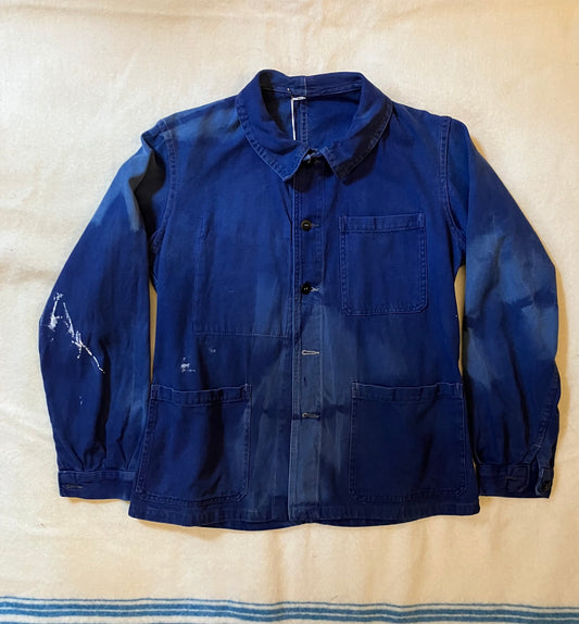 Vintage French Work Jacket Paint Splattered