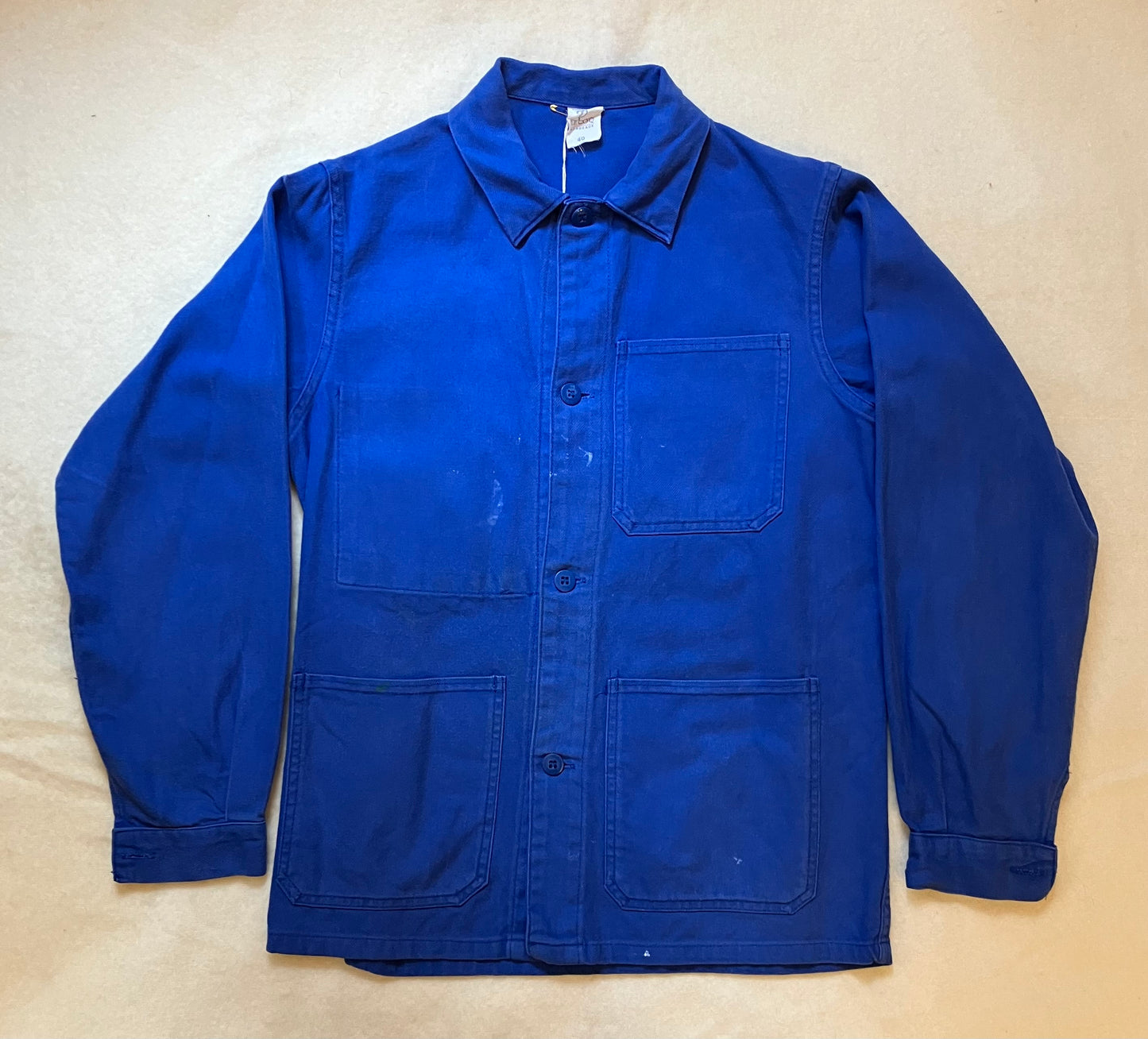 Vintage Bright Blue French Work Jacket “Le Coq” Small