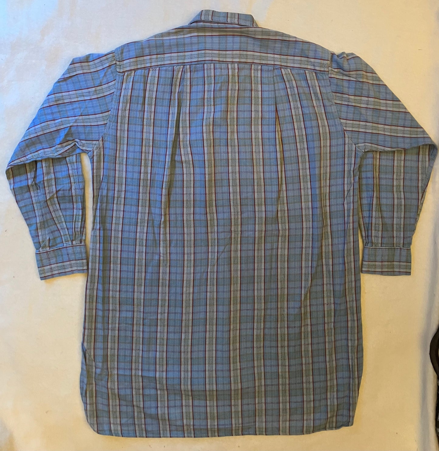 Vintage French Blue & Red Check Work Shirt