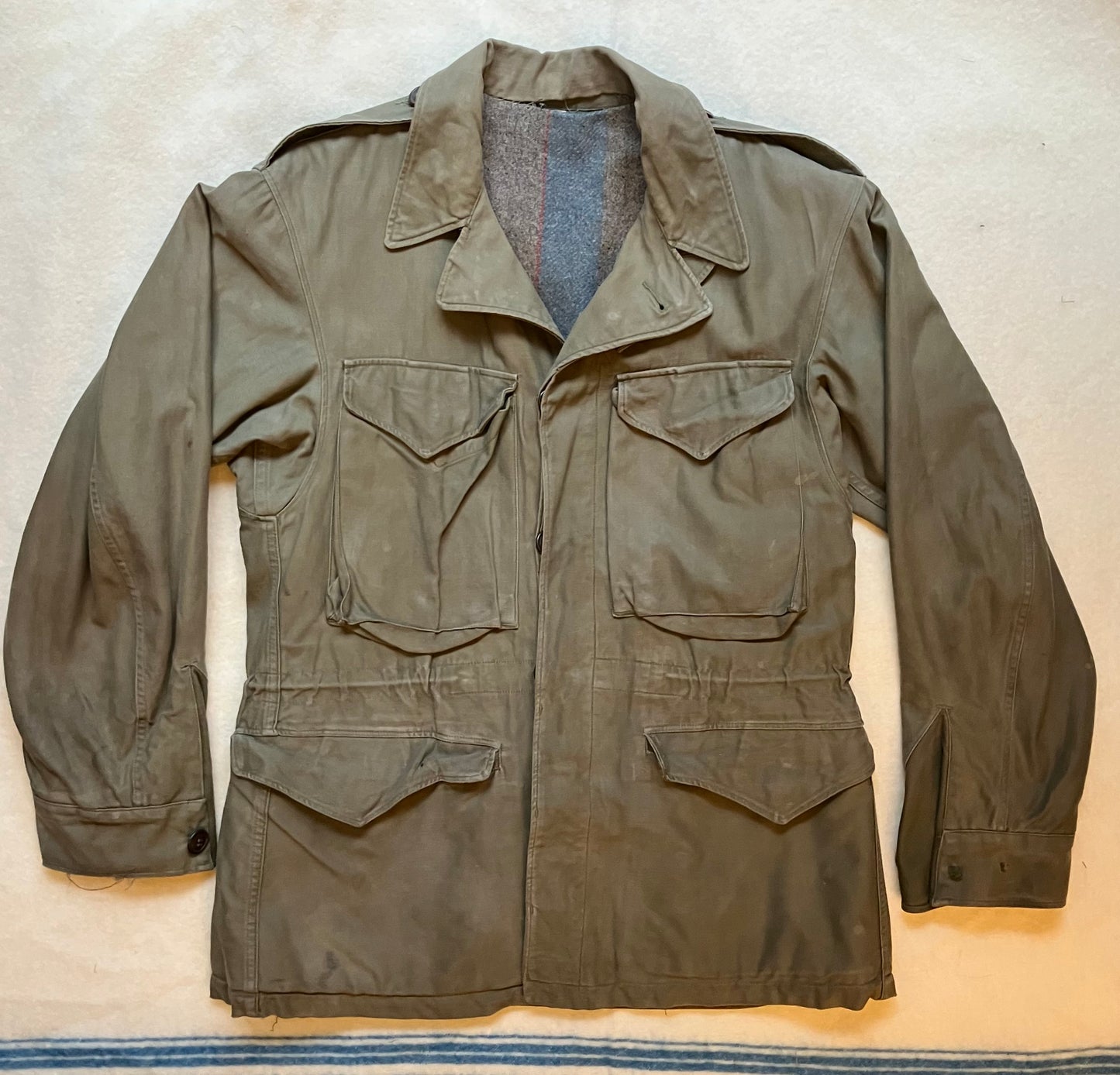 Vintage M43 U.S Army Olive Green Field Jacket With Custom Lining