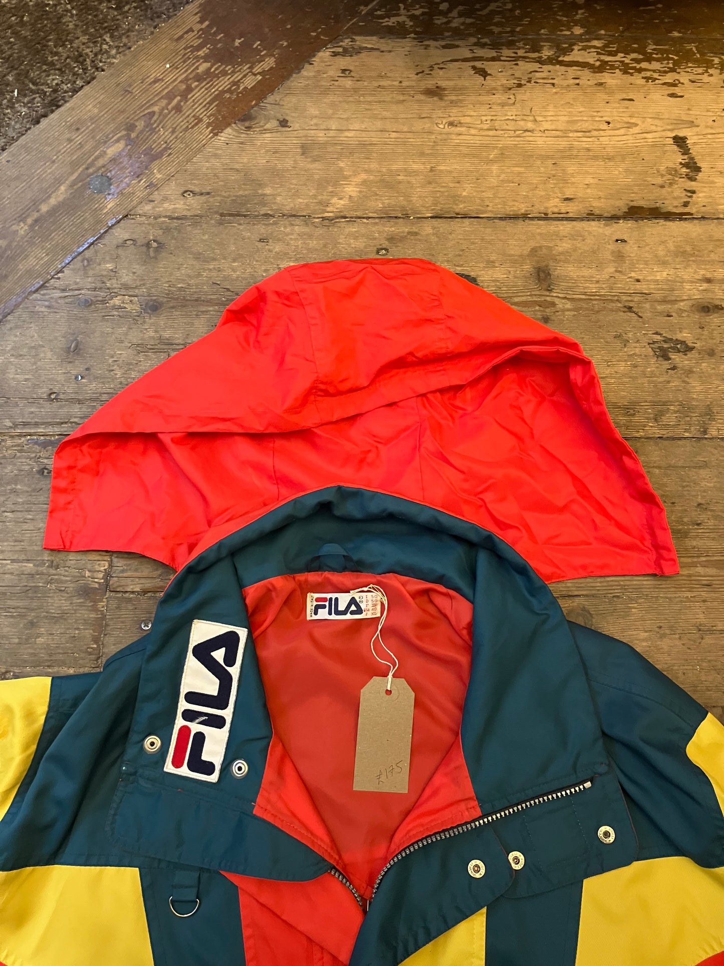 1990s Classic Fila Sports Jacket Red Yellow Green XL Made In Italy