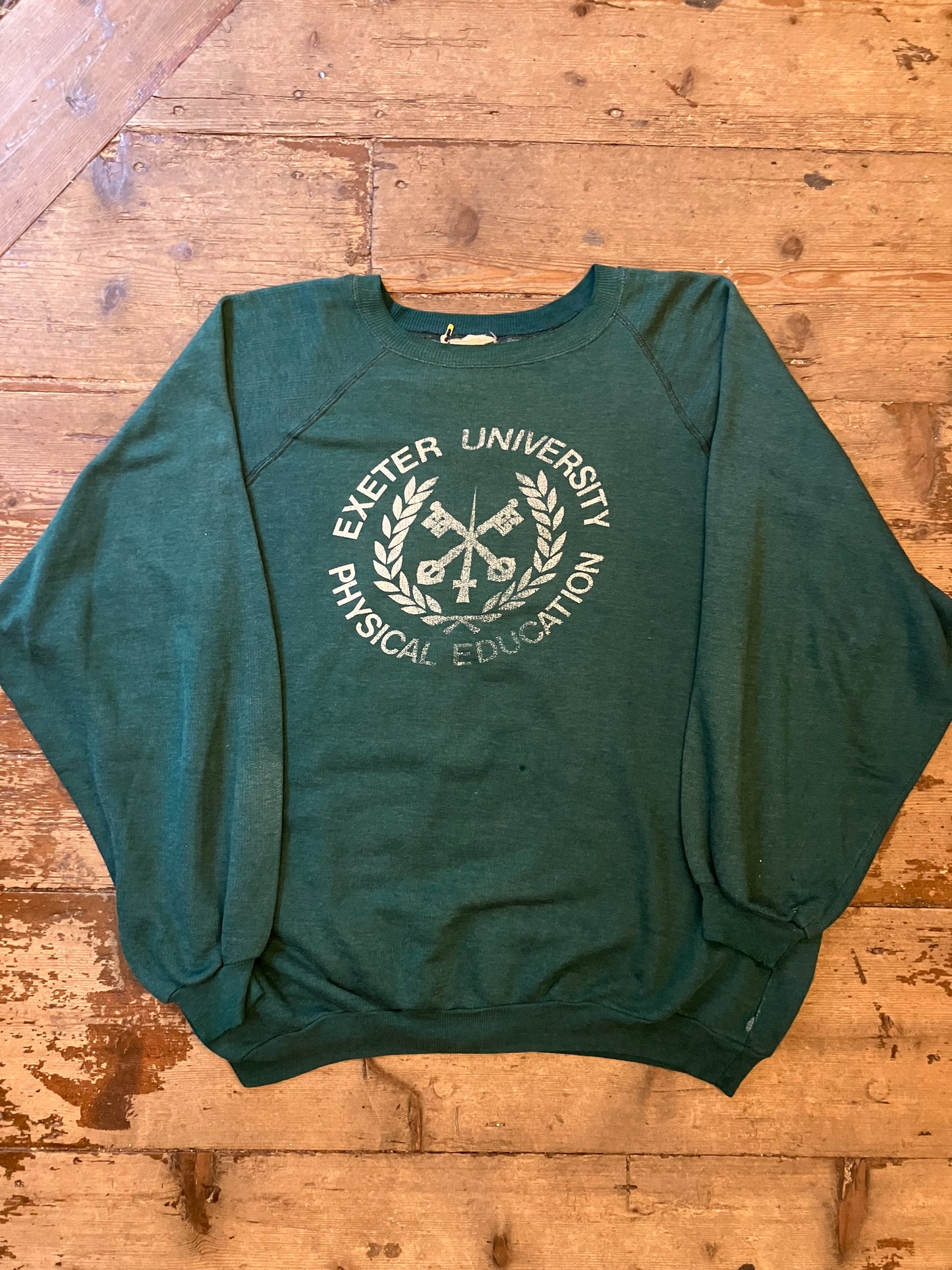 Vintage Exeter University PE Sweatshirt Green XL