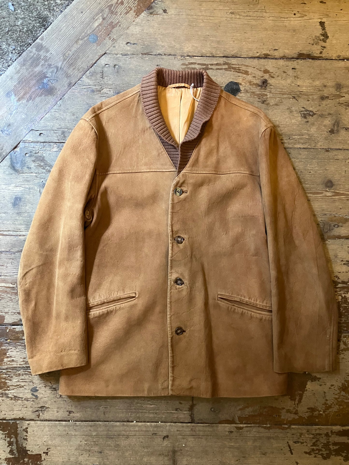 1960s Suede Jacket Shawl Collar