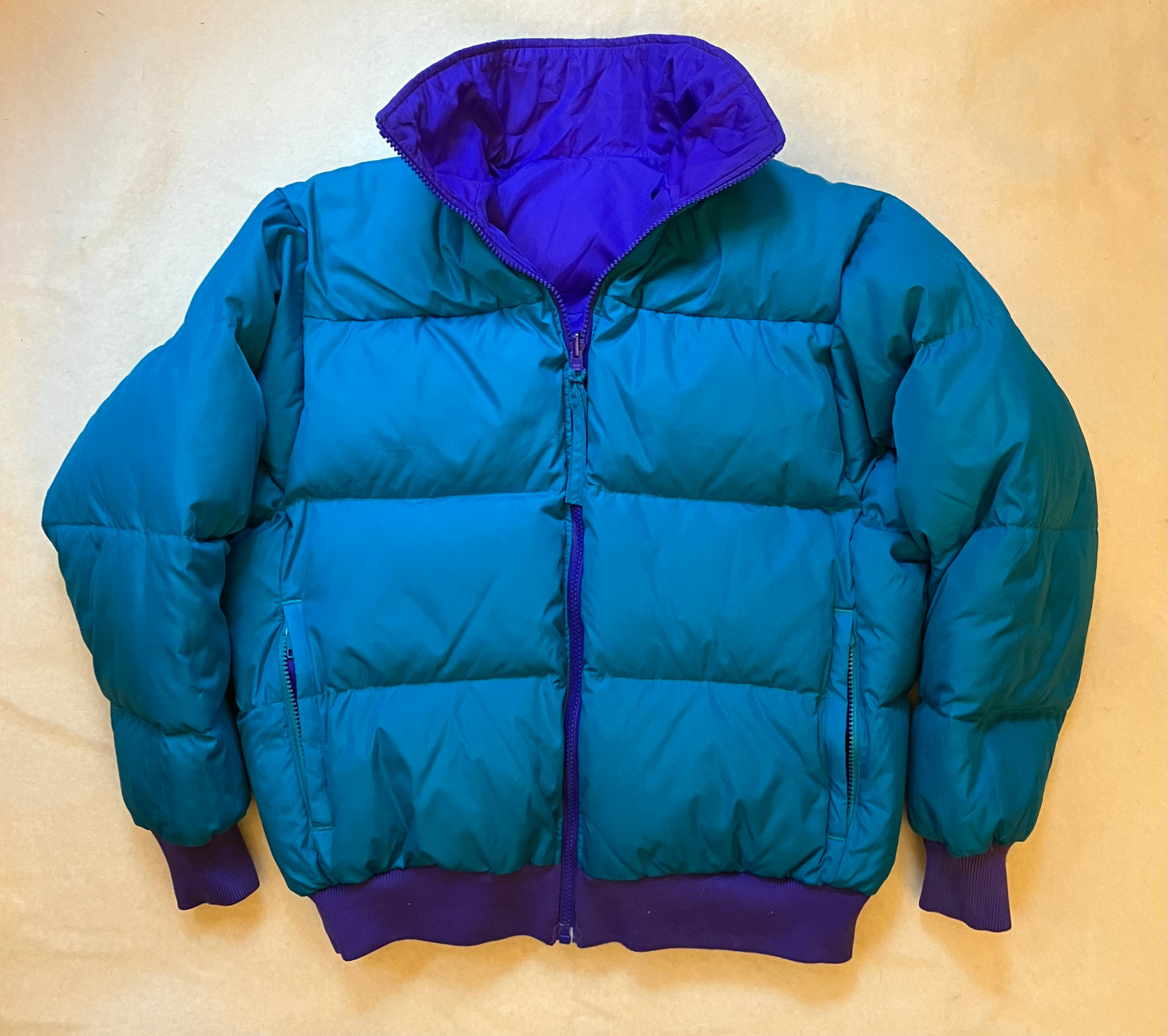 Vintage Columbia Reversible Puffa Jacket Small Purple/Turquoise