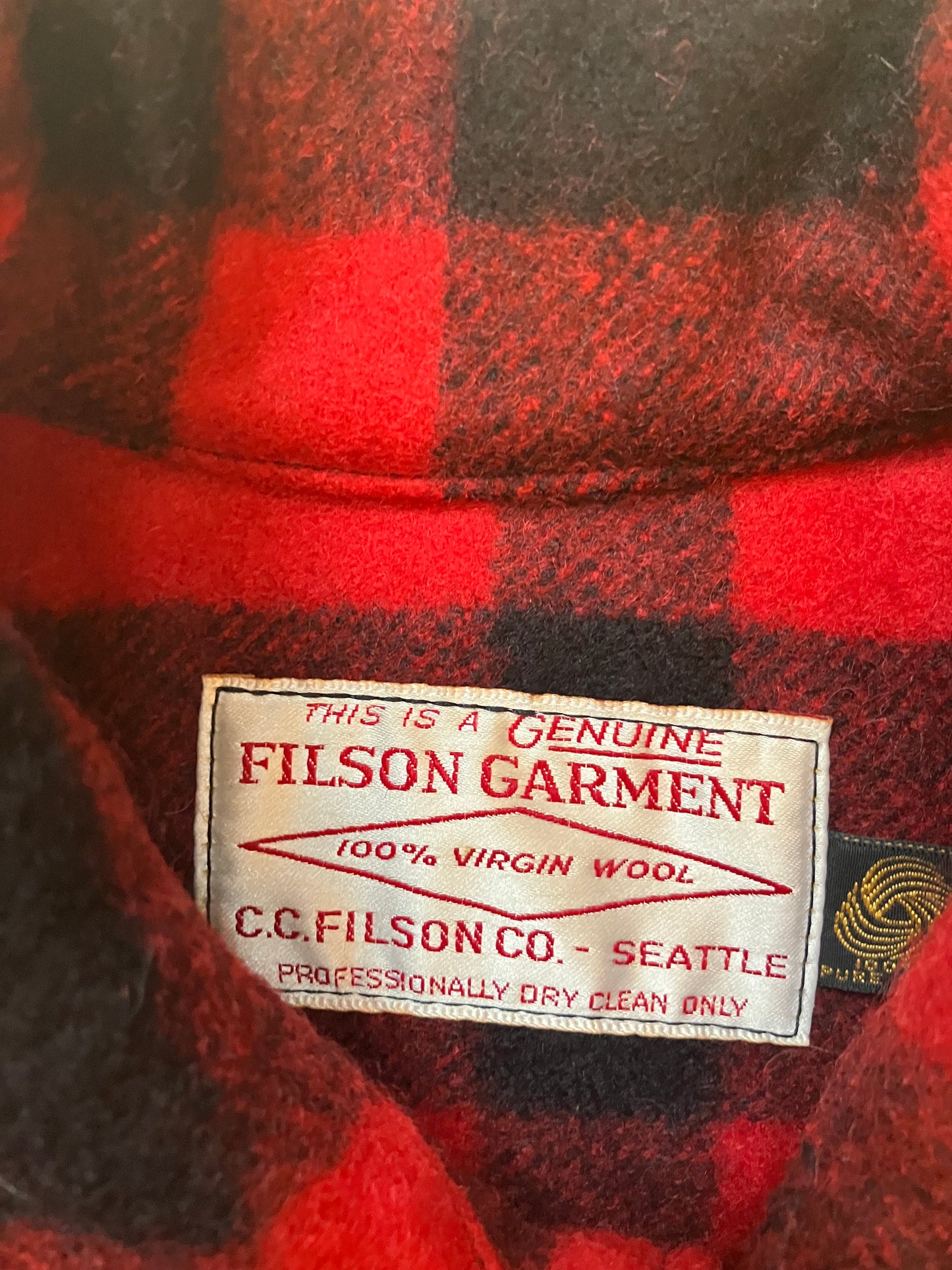 Vintage Filson Garment Check Jacket XL Red & Black