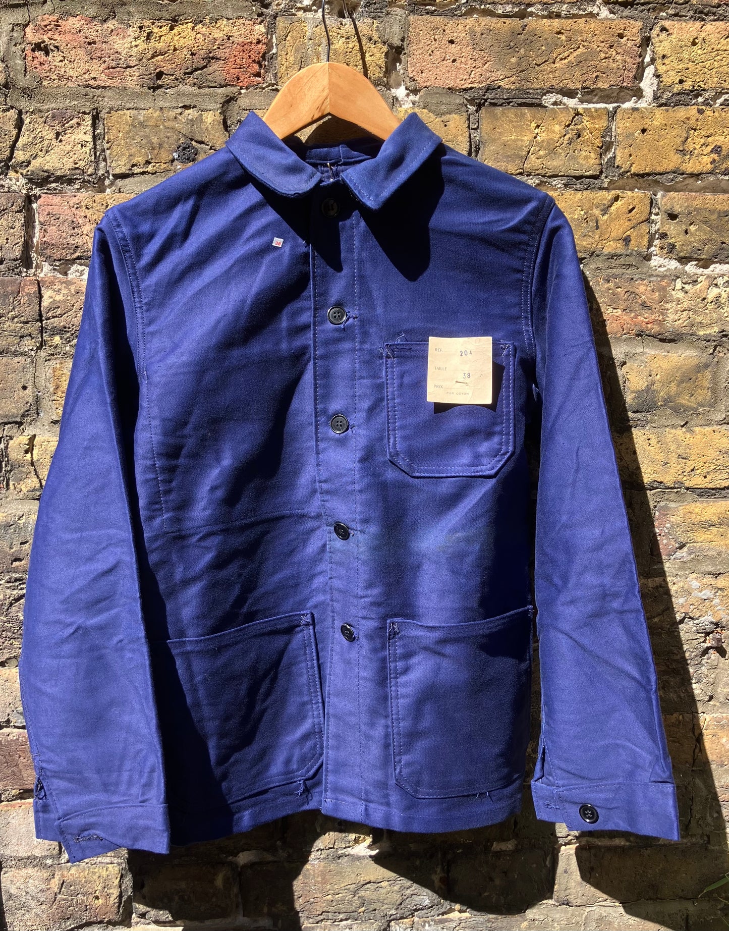 1950s French Deadstock Moleskin Workwear Jacket Small