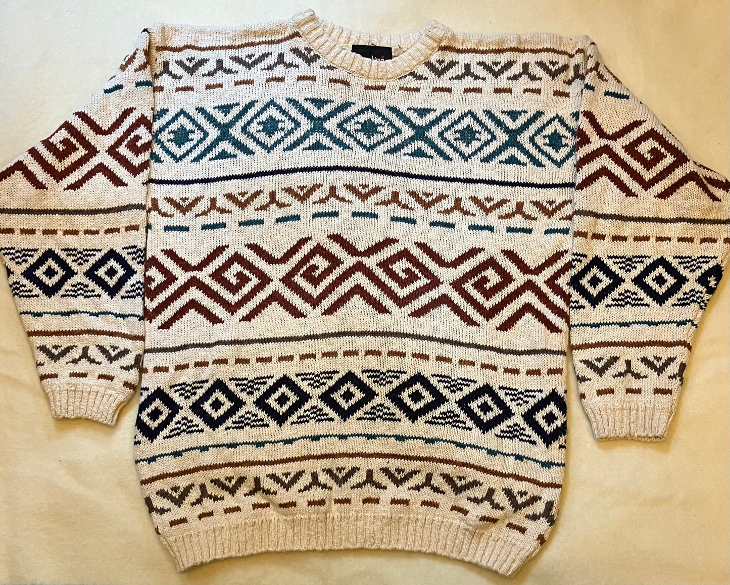 Deadstock Eskimo Brand Pattern Cream Jumper￼