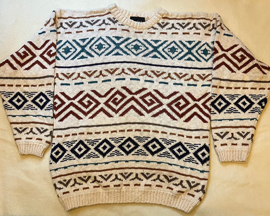 Deadstock Eskimo Brand Pattern Cream Jumper￼