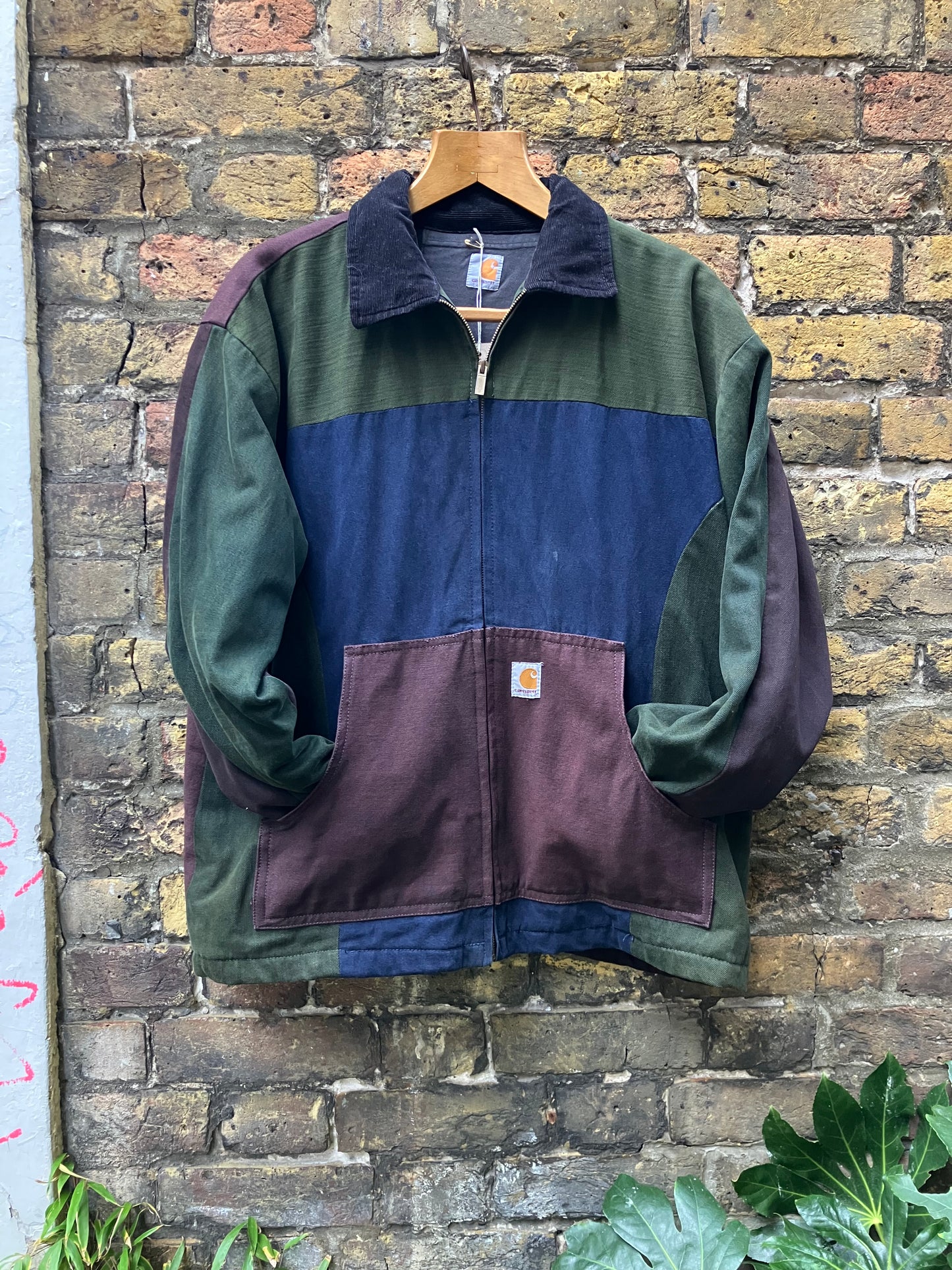 Reworked Carhartt Jacket Blue Green Wine Black XL