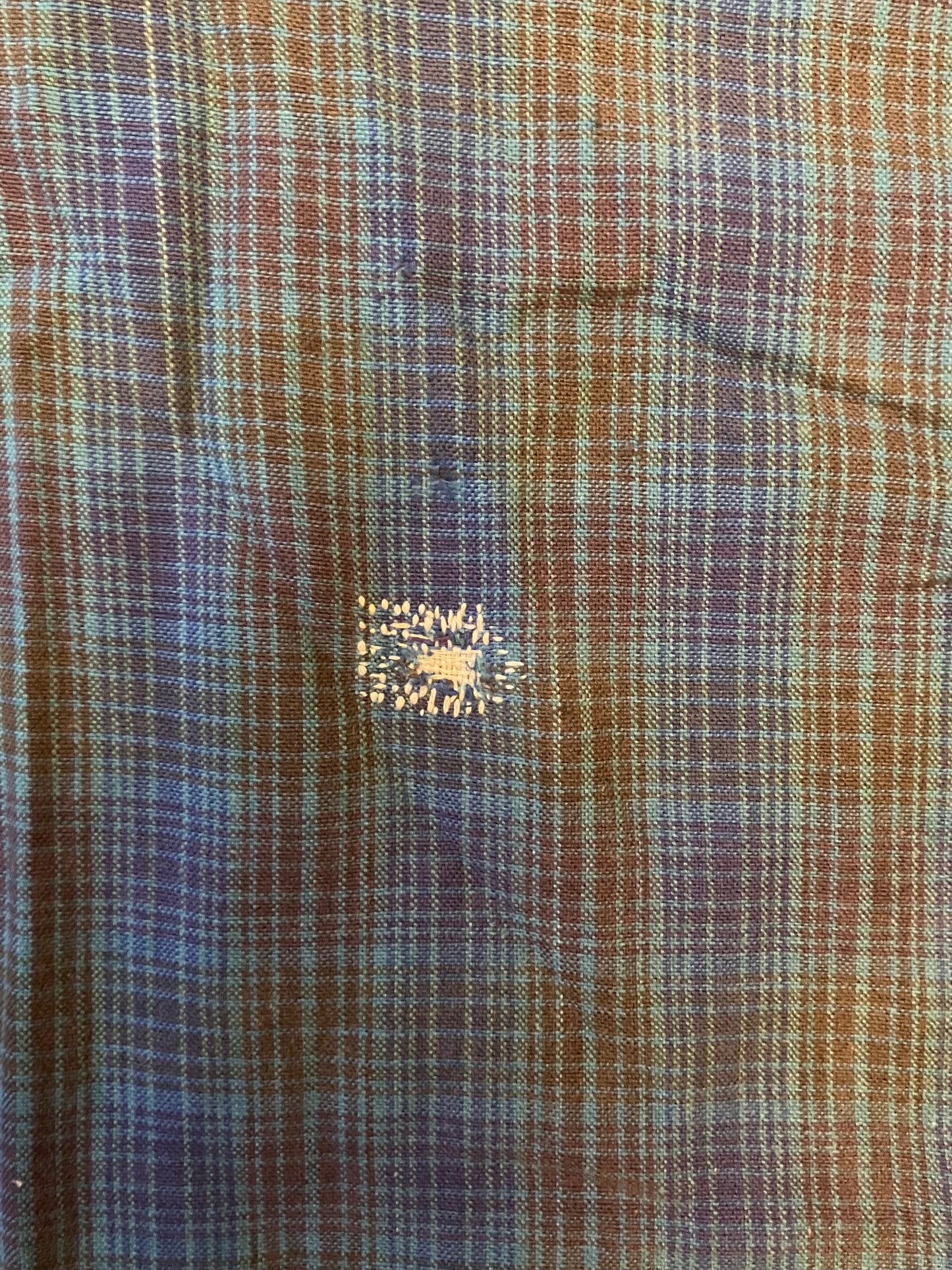 Vintage Blue check French Darned Work Shirt.