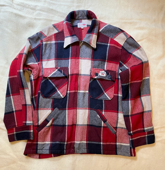 Levi’s Wool Red Blue Check Jacket Label Size XL