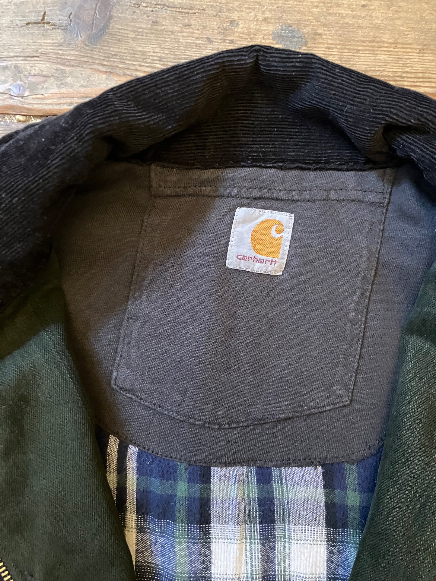 Reworked Carhartt Jacket Blue Green Wine Black XL