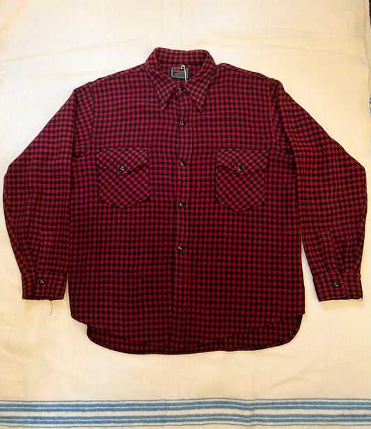 Vintage 40s/50s Chippewa Black & Red Wool Check Shirt