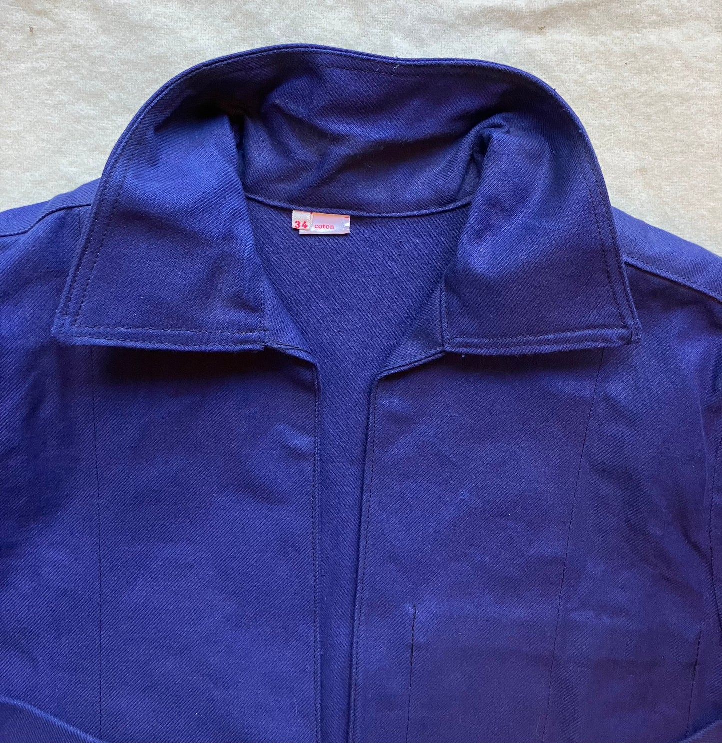 Vintage Blue V Neck Sailing Smock