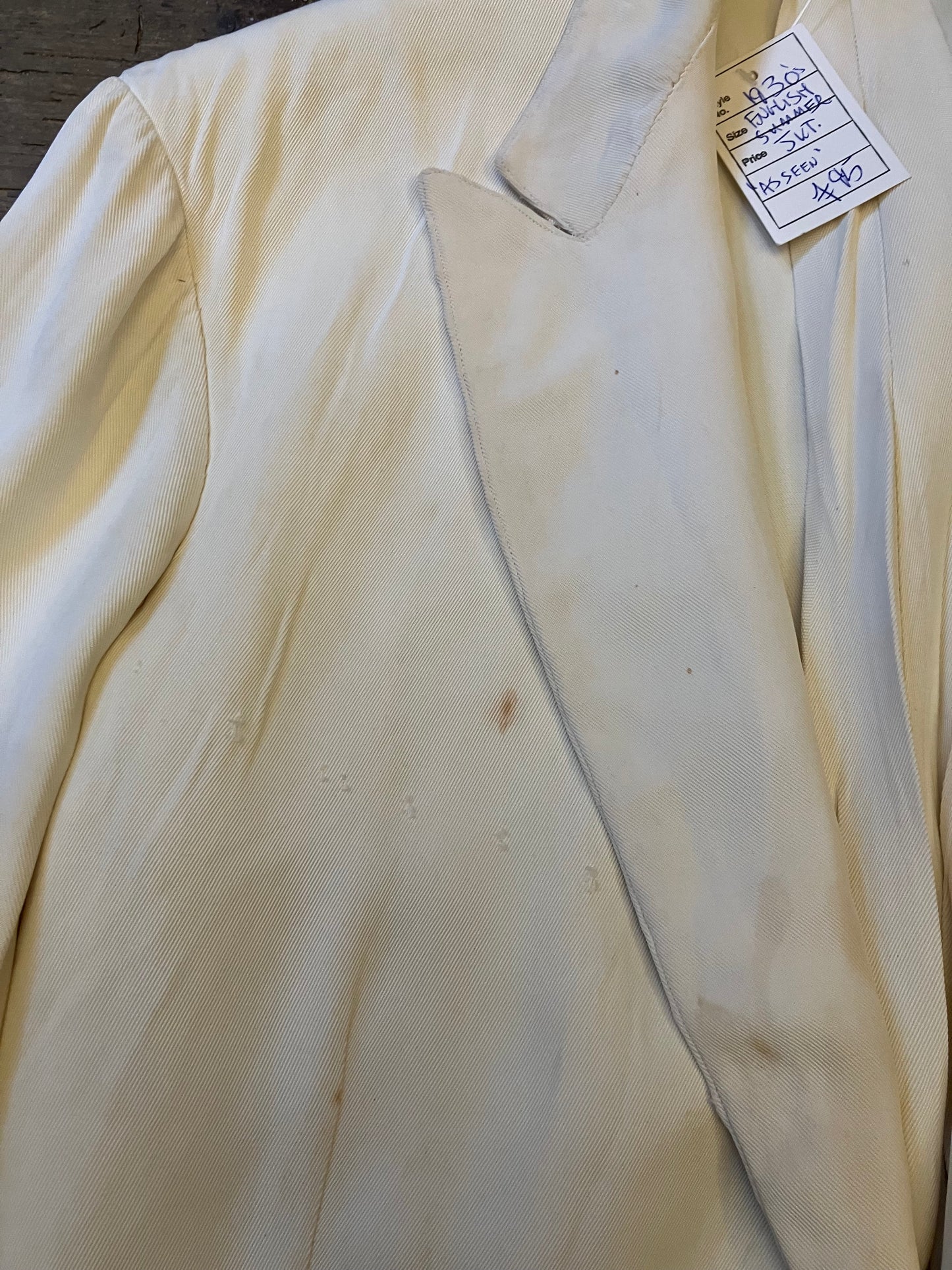 1930s Reworked British Summer Jacket Off White