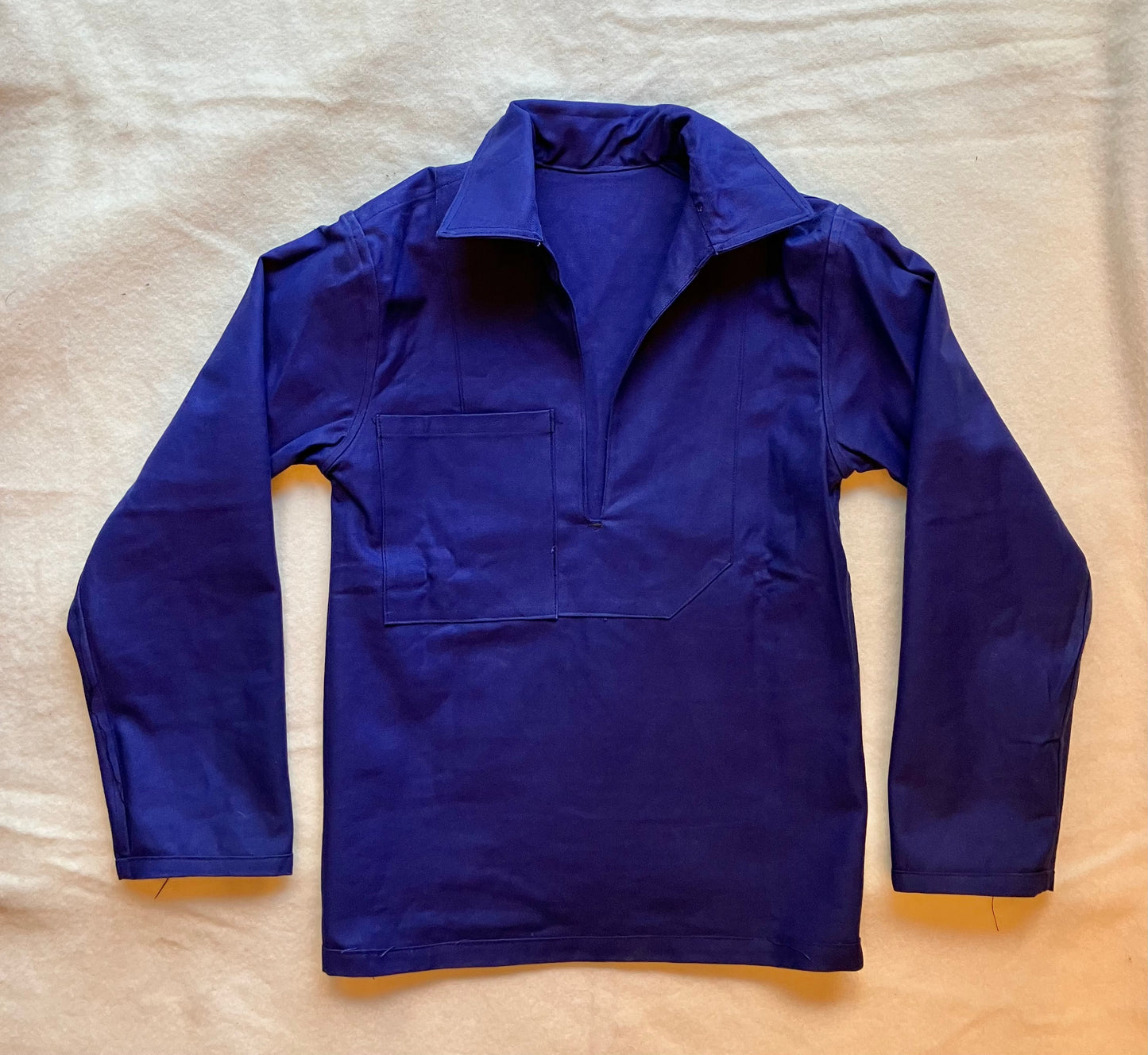 Vintage Blue V Neck Sailing Smock