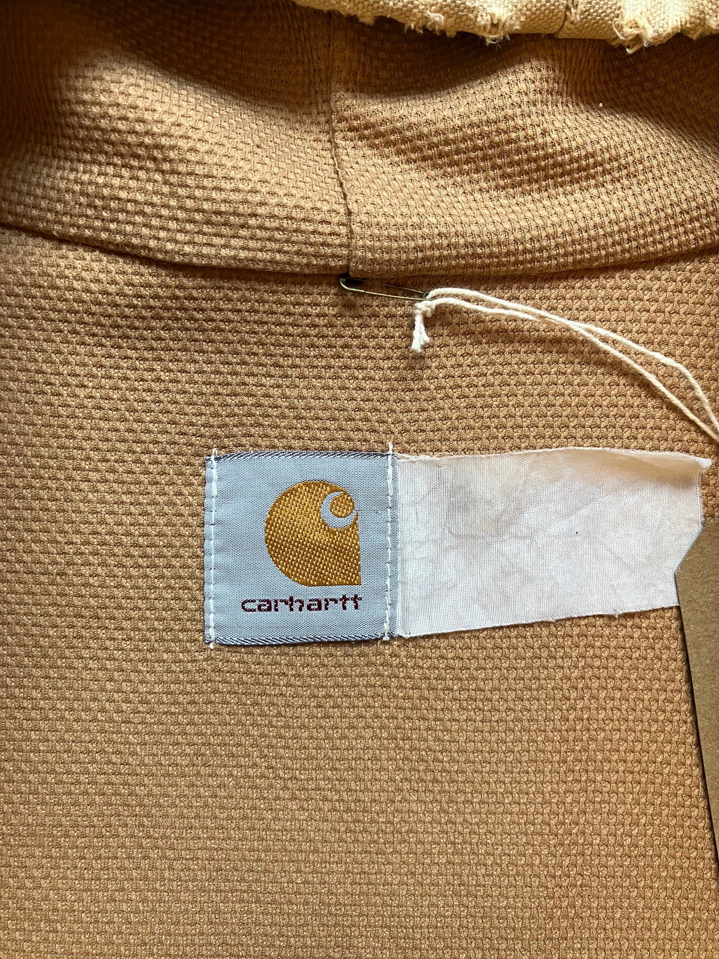 Vintage Light Tan Faded Hooded Carhartt Jacket XXL