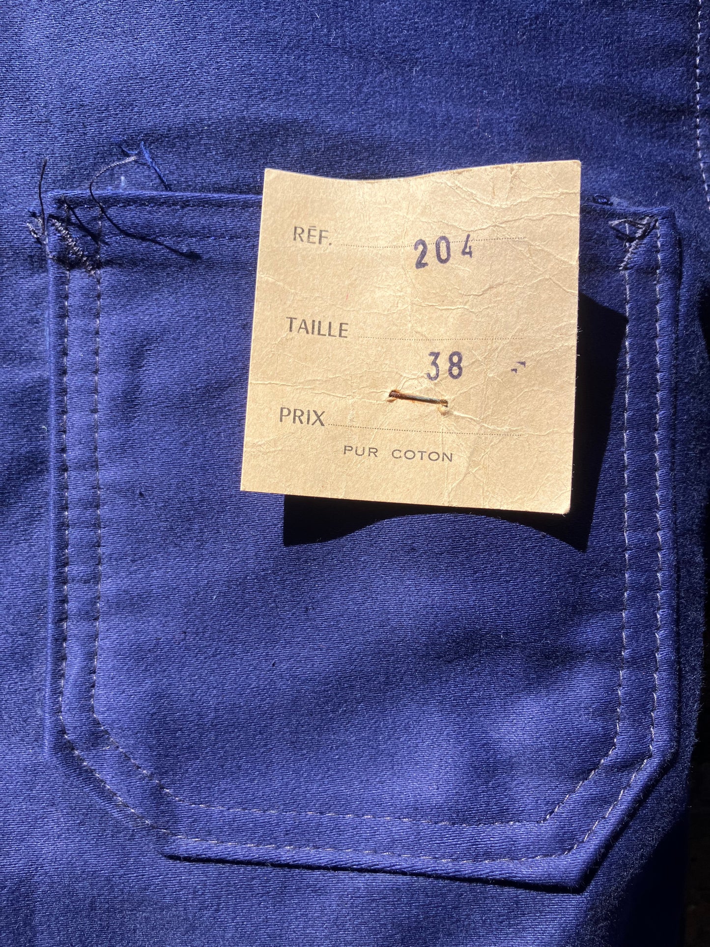 1950s French Deadstock Moleskin Workwear Jacket Small