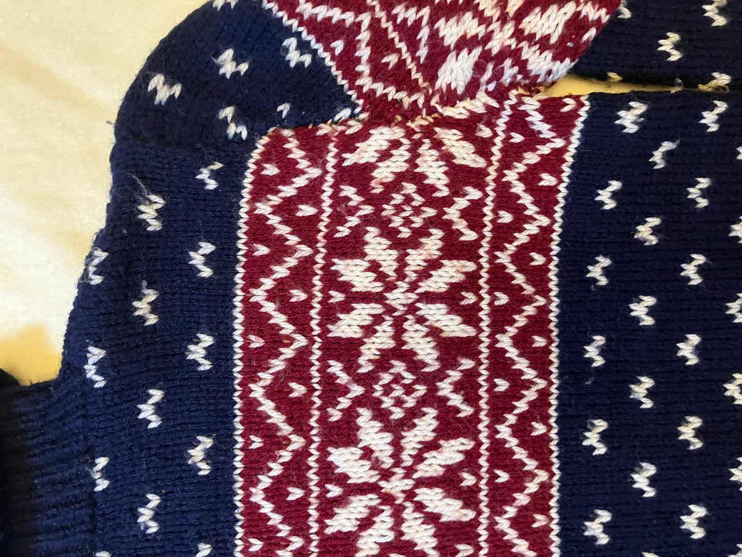 Vintage Hand Knitted Snowflake Roll Neck Jumper